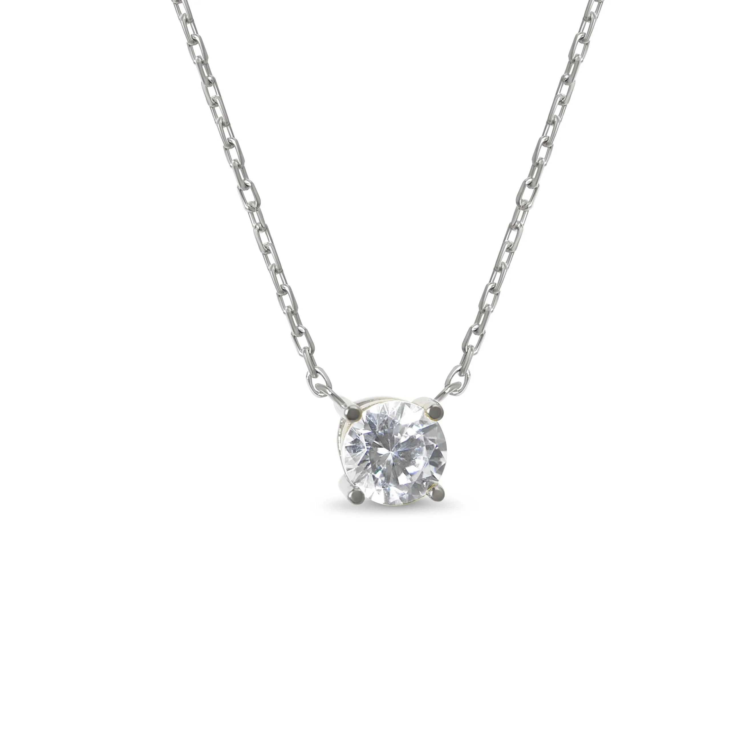 10k Gold CZ Solitaire Necklace