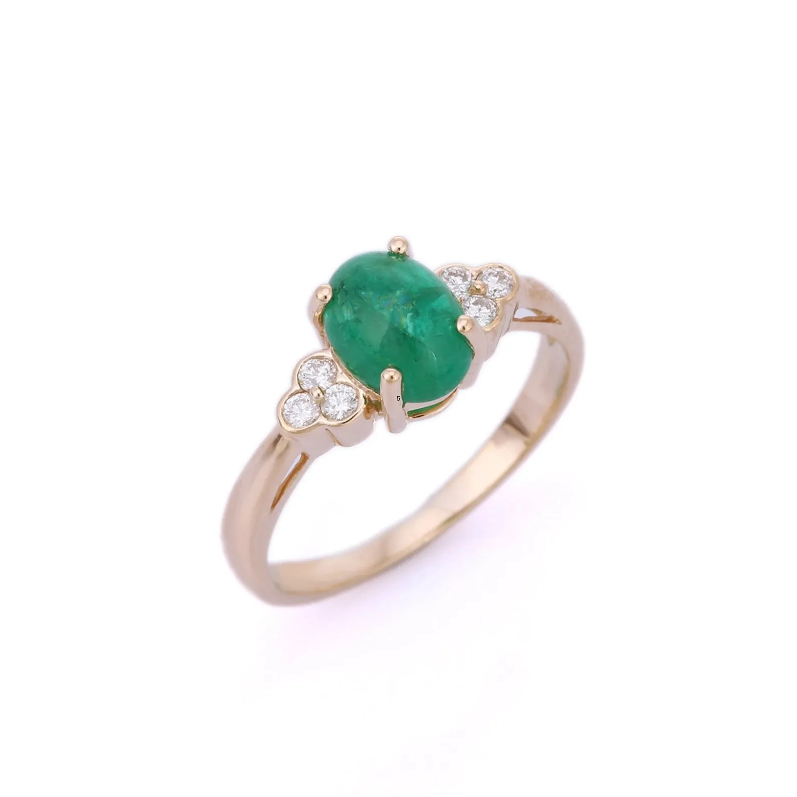 14K Yellow Gold Emerald Ring