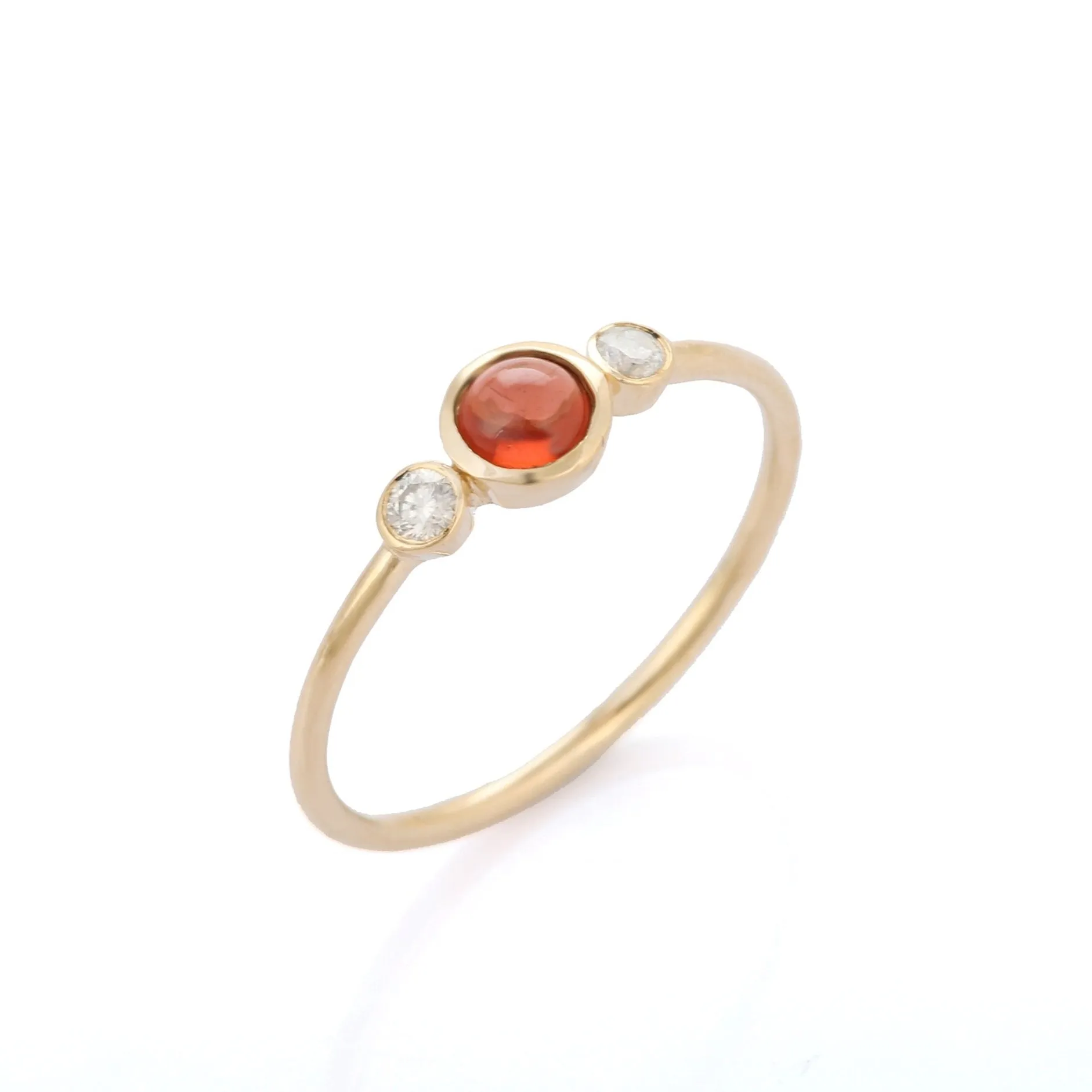 14K Yellow Gold Garnet Ring