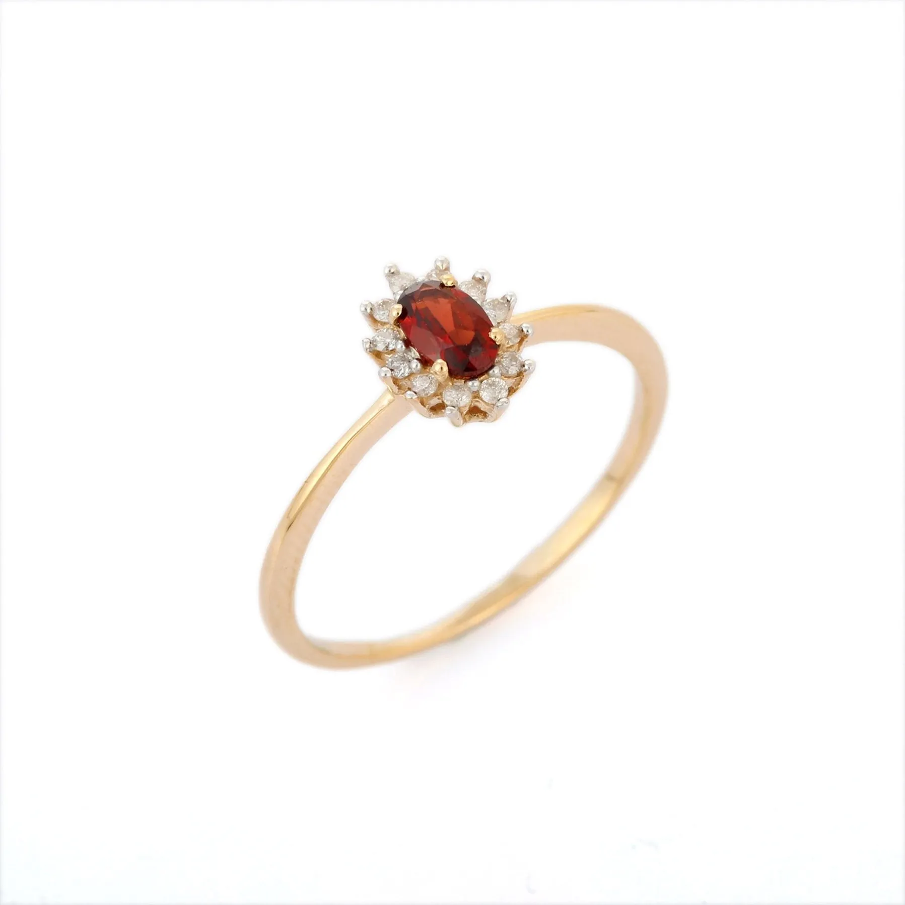 14K Yellow Gold Garnet Ring