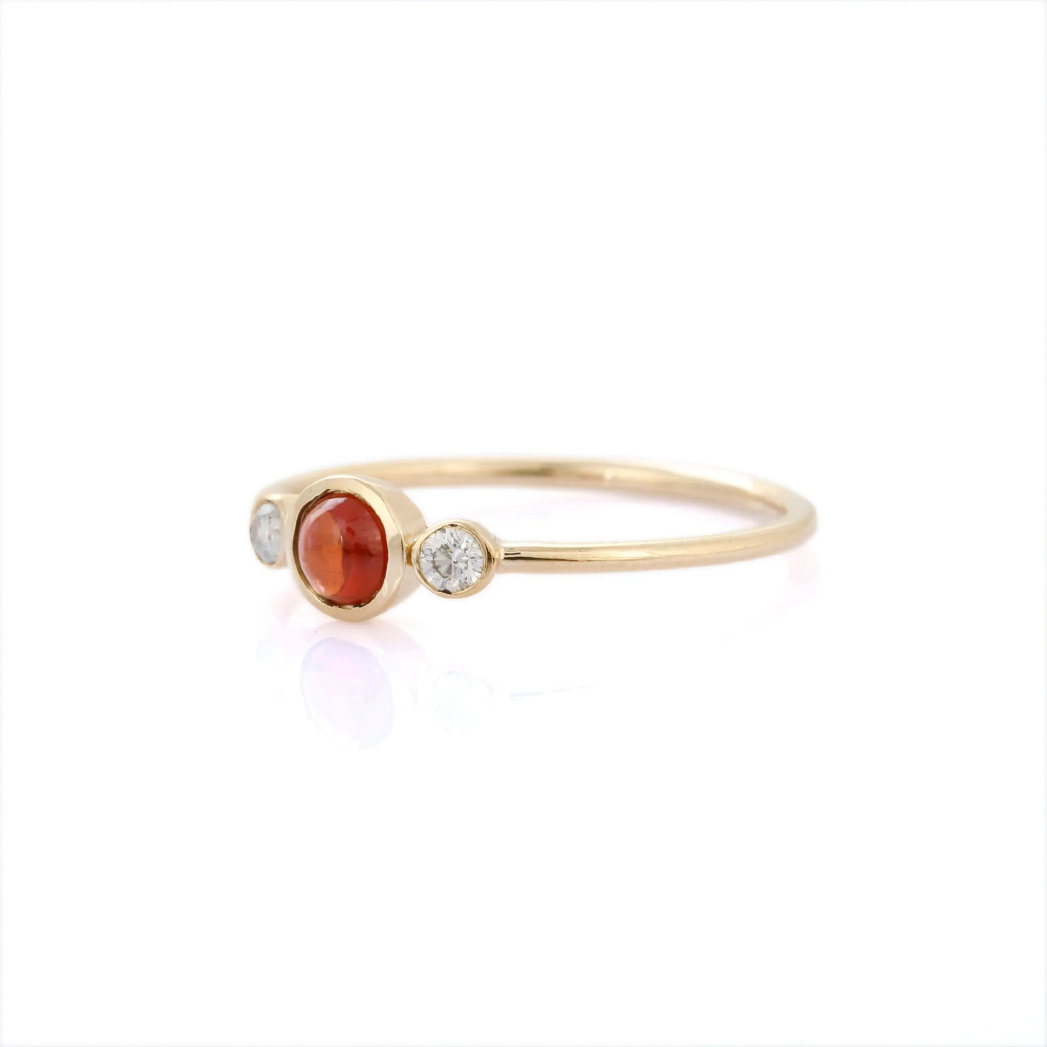 14K Yellow Gold Garnet Ring