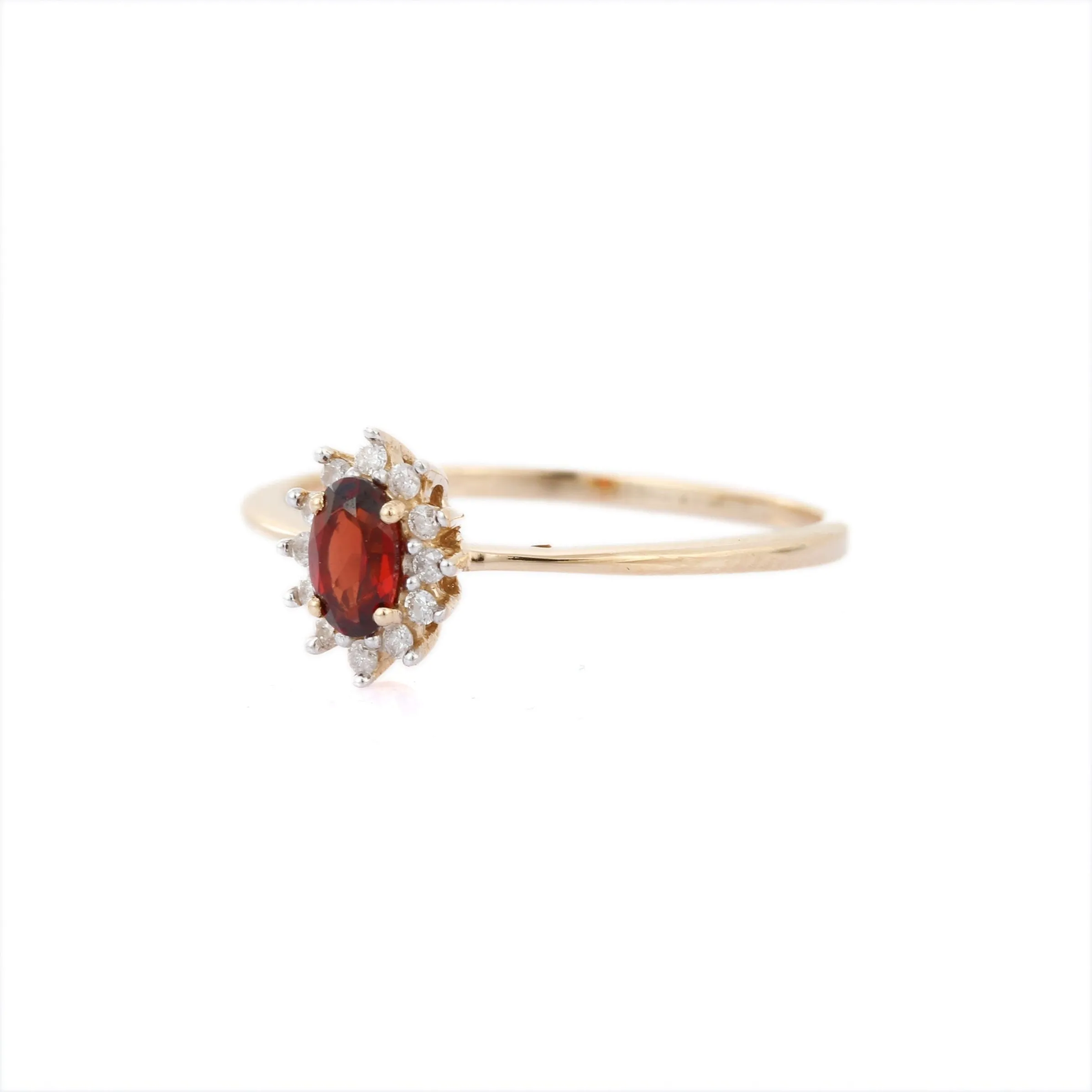 14K Yellow Gold Garnet Ring