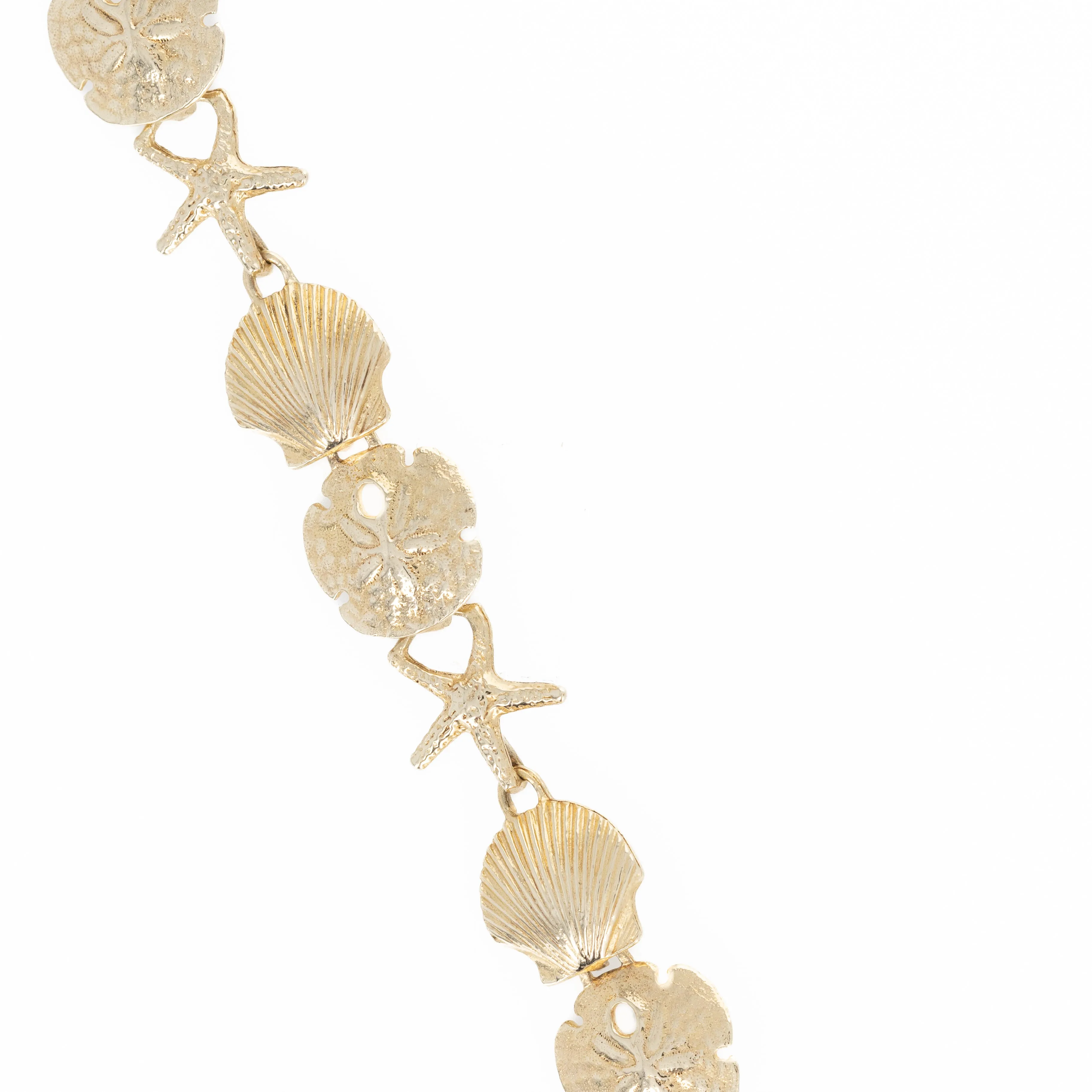 14K Yellow Gold Seashell Bracelet