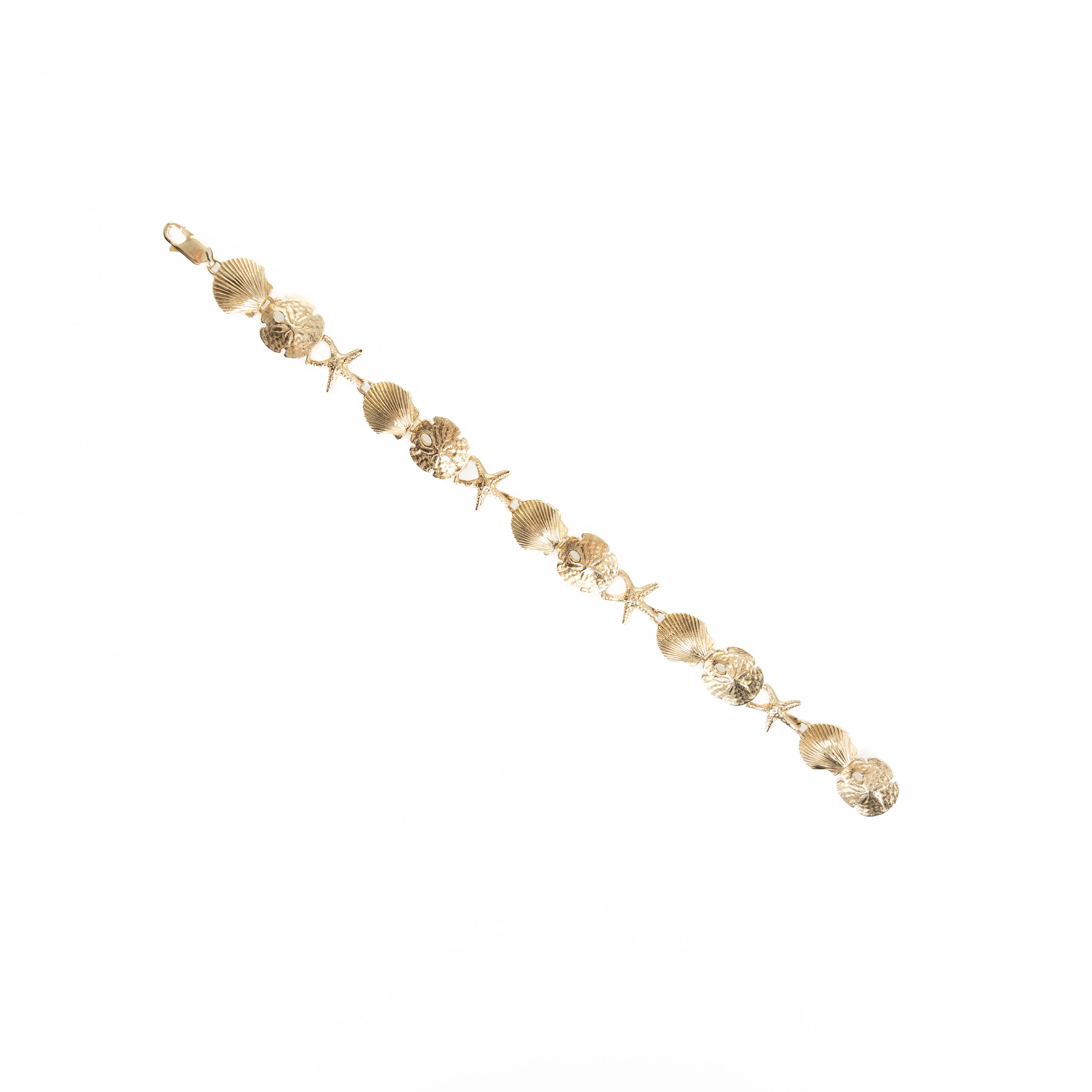 14K Yellow Gold Seashell Bracelet