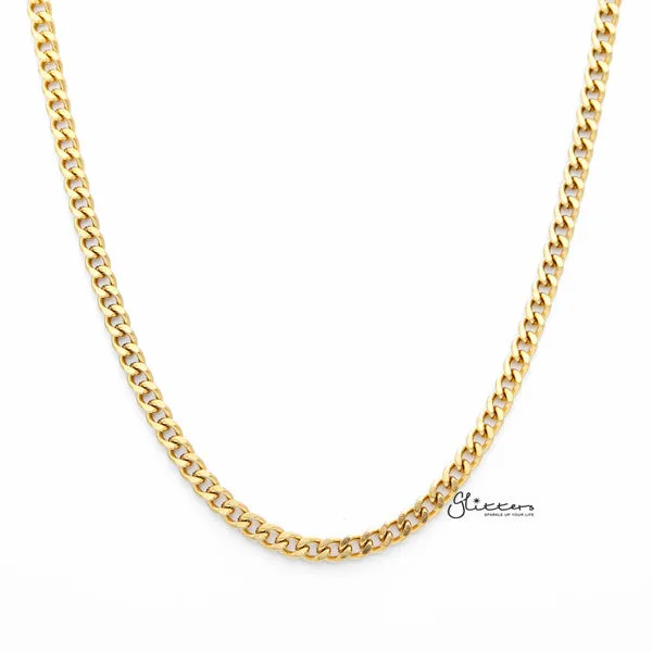 18K Gold I.P Stainless Steel Curb Chain Men's Necklaces - 4.5mm width | 61cm length