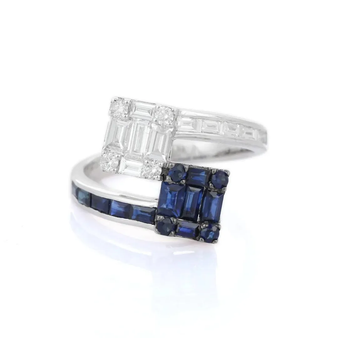 18K White Gold Sapphire Ring