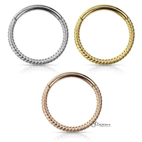 316L Surgical Steel Braided Steel Hinged Segment Hoop Rings