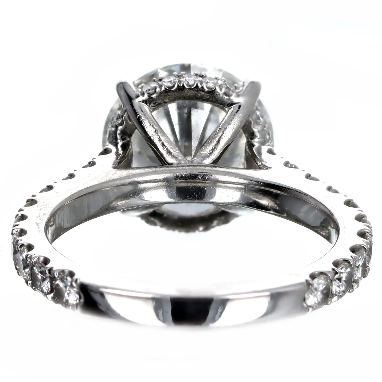 3.75 Carat Round Brilliant Diamond Hidden Halo Engagement Ring in Platinum GIA Certified