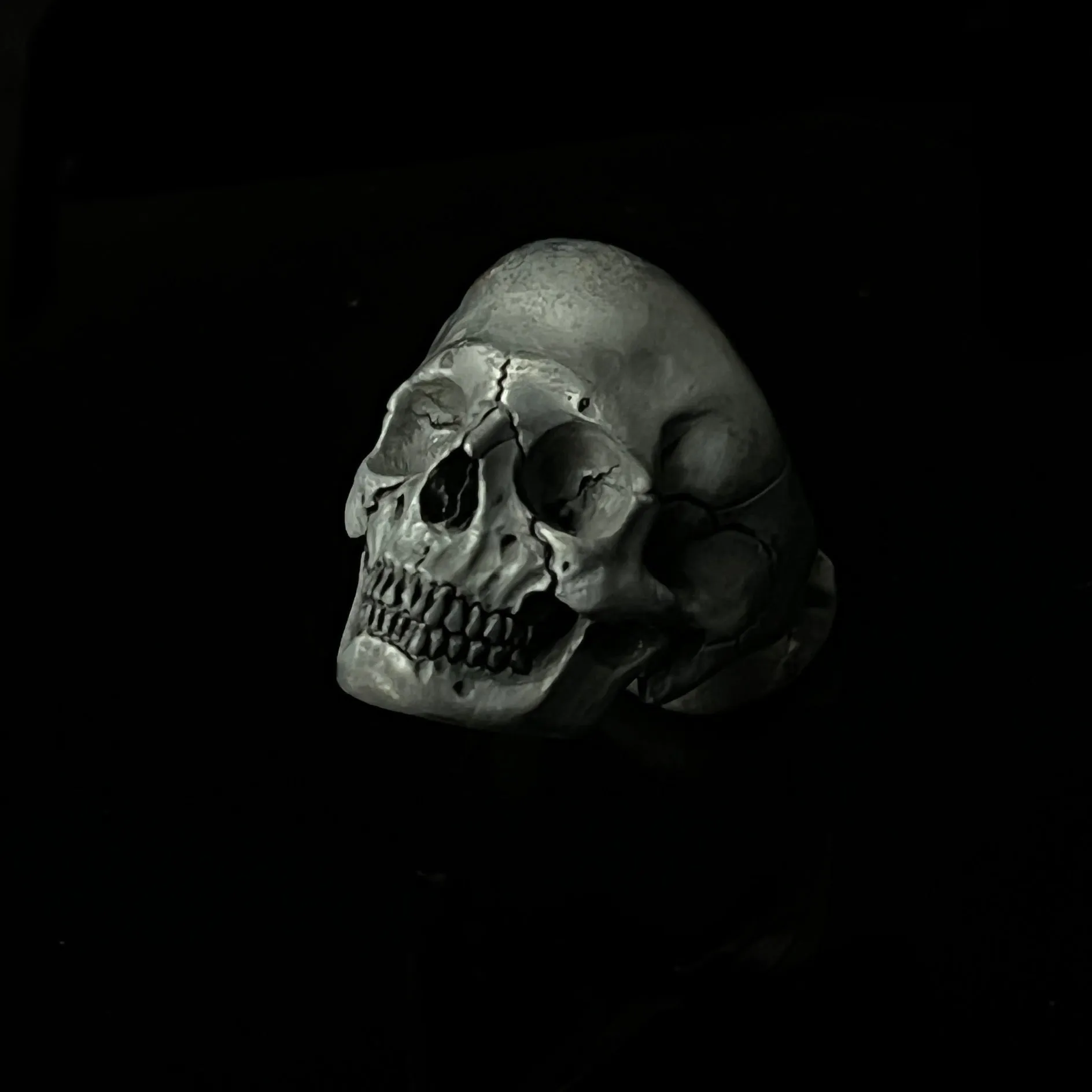 925 Full Skull Ring