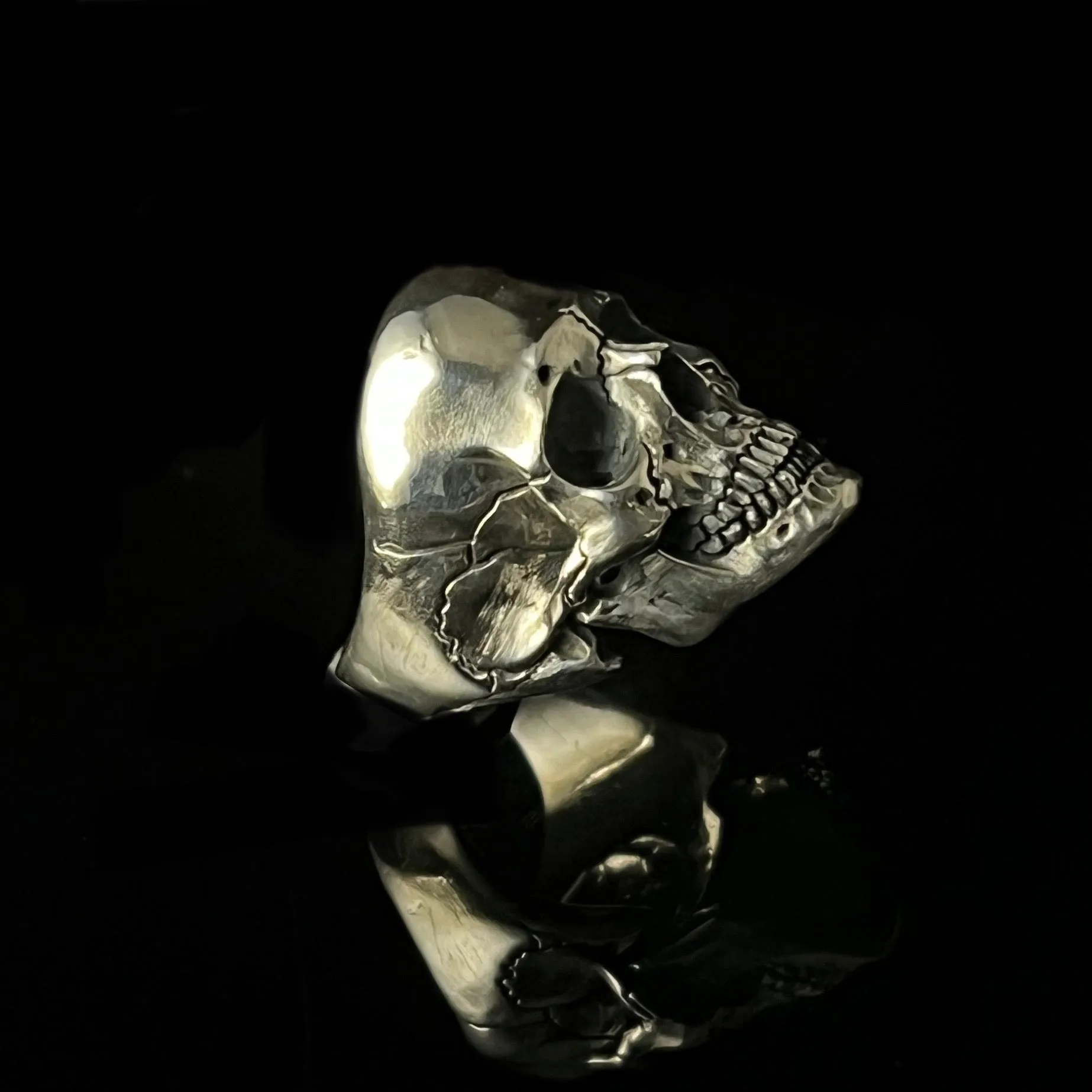 925 Full Skull Ring