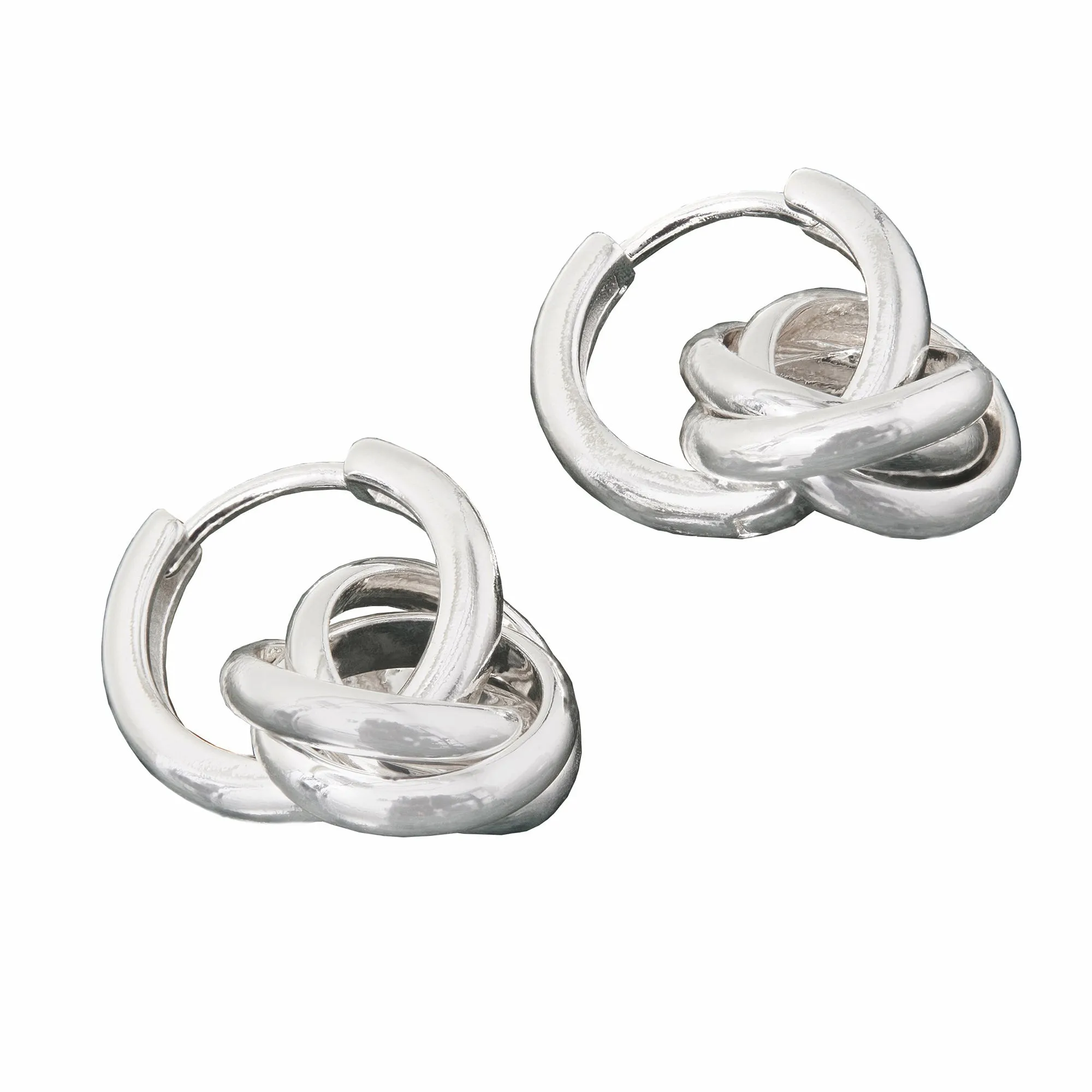 925 Sterling Silver Plated Twisted Charm Hoops