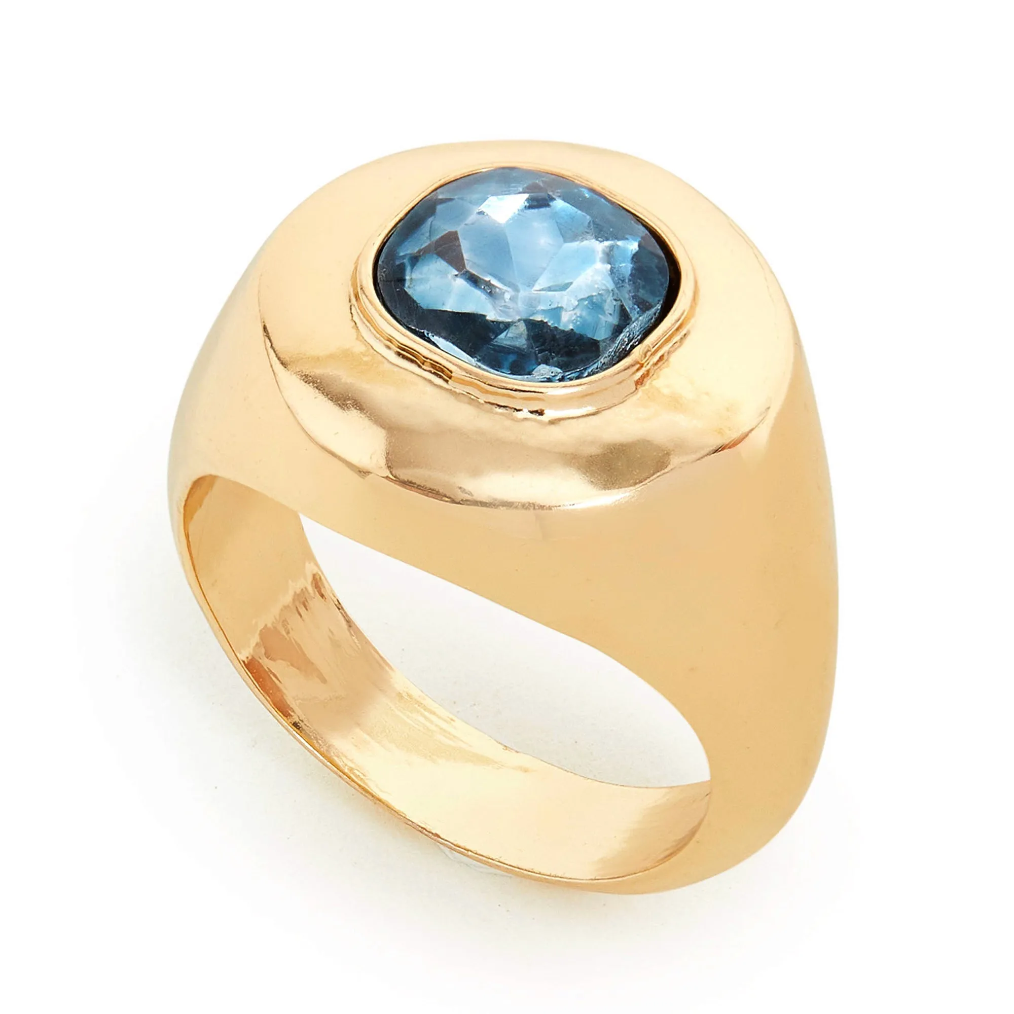 Accessorize London Women's Blue Chunky Gem Ring-Small