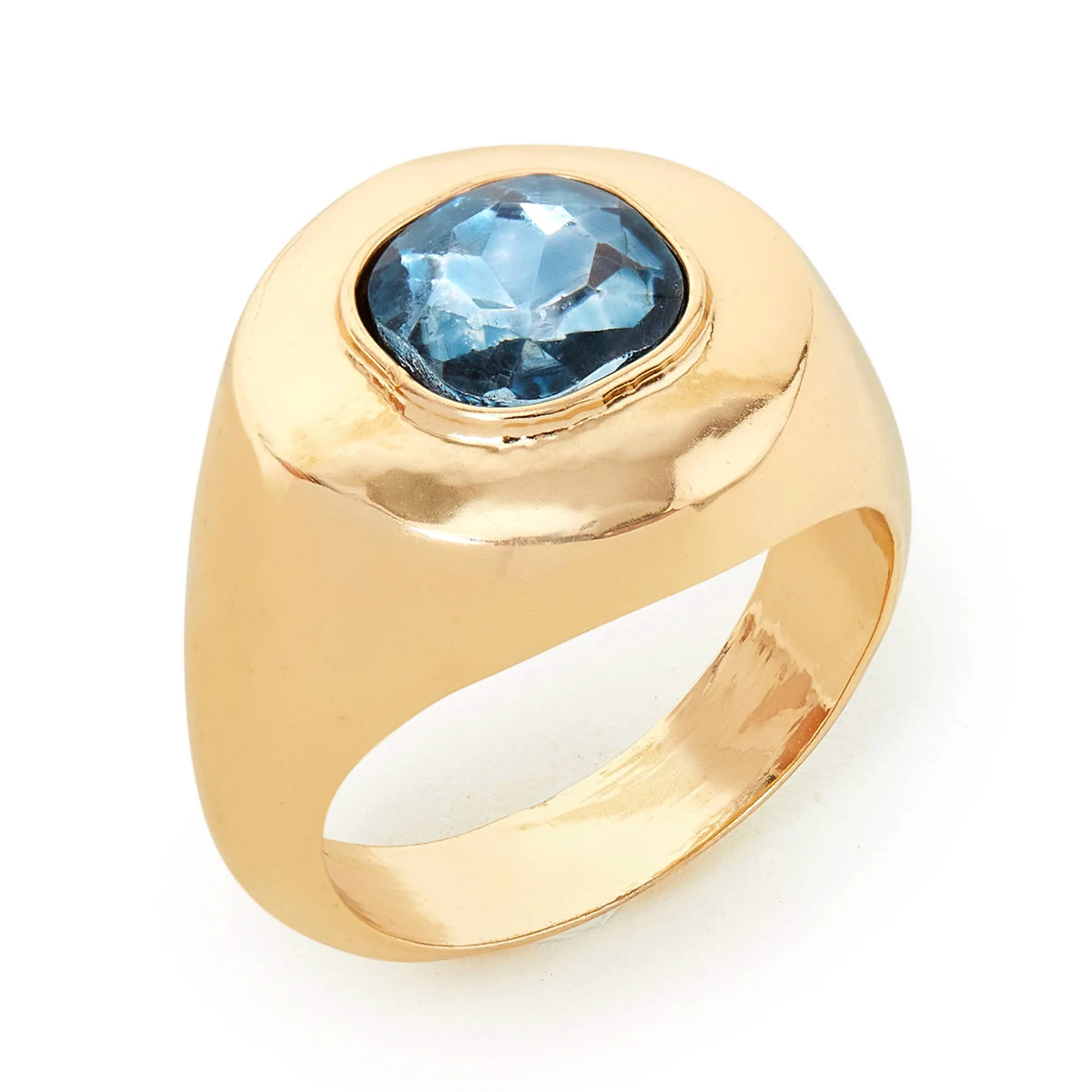 Accessorize London Women's Blue Chunky Gem Ring-Small