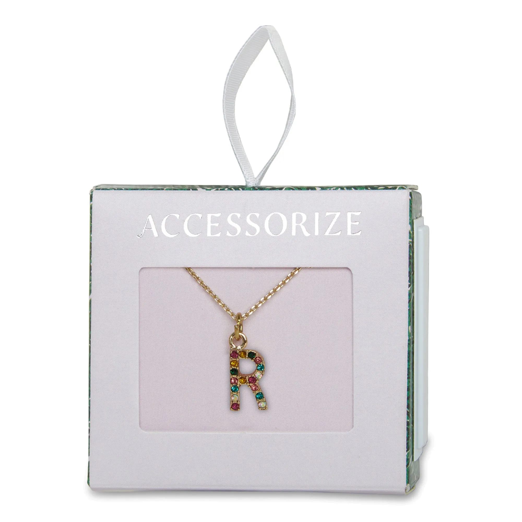 Accessorize London Women's Crystal (R) Initial Necklace Multi