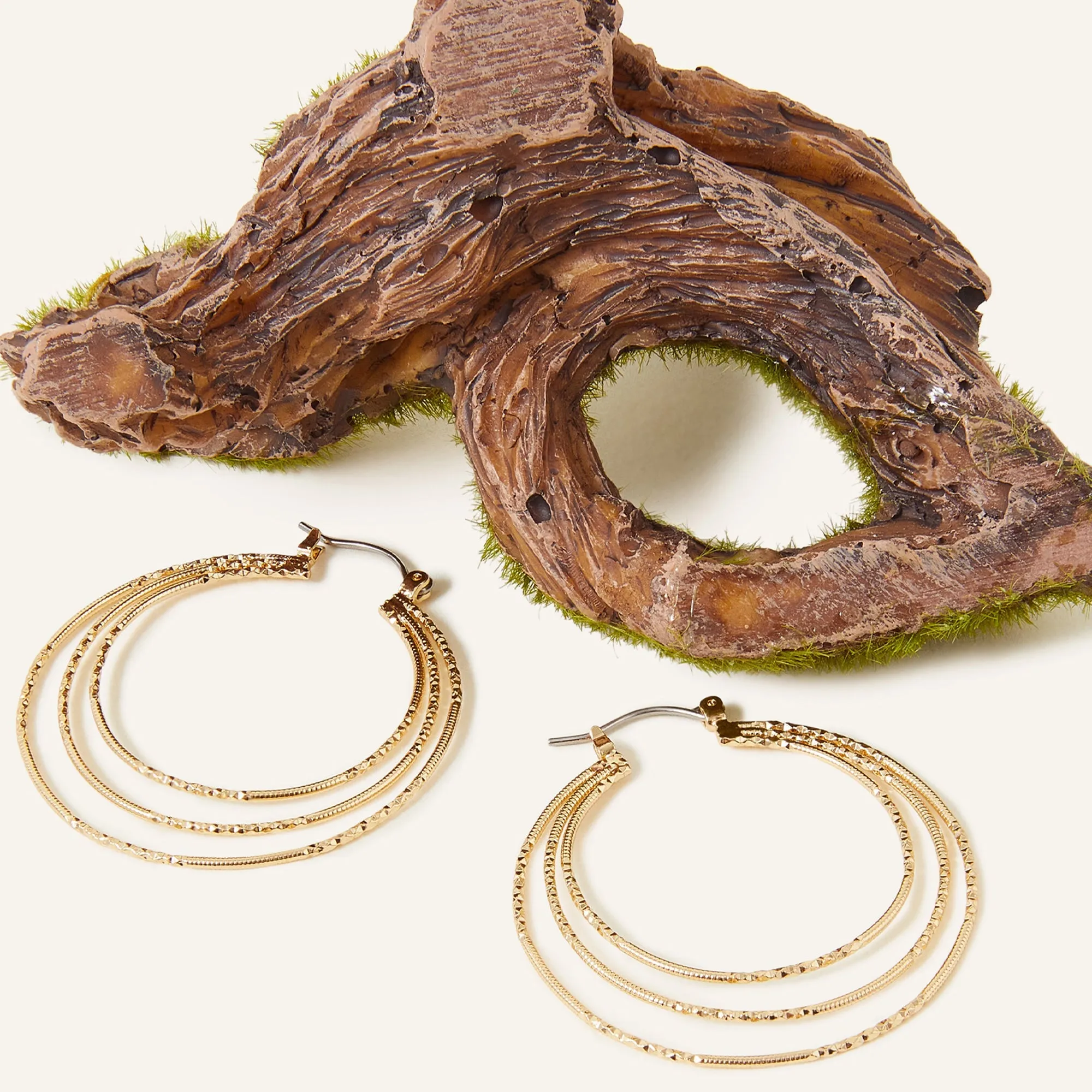 Accessorize London Women's  Delicate Layered Hoops