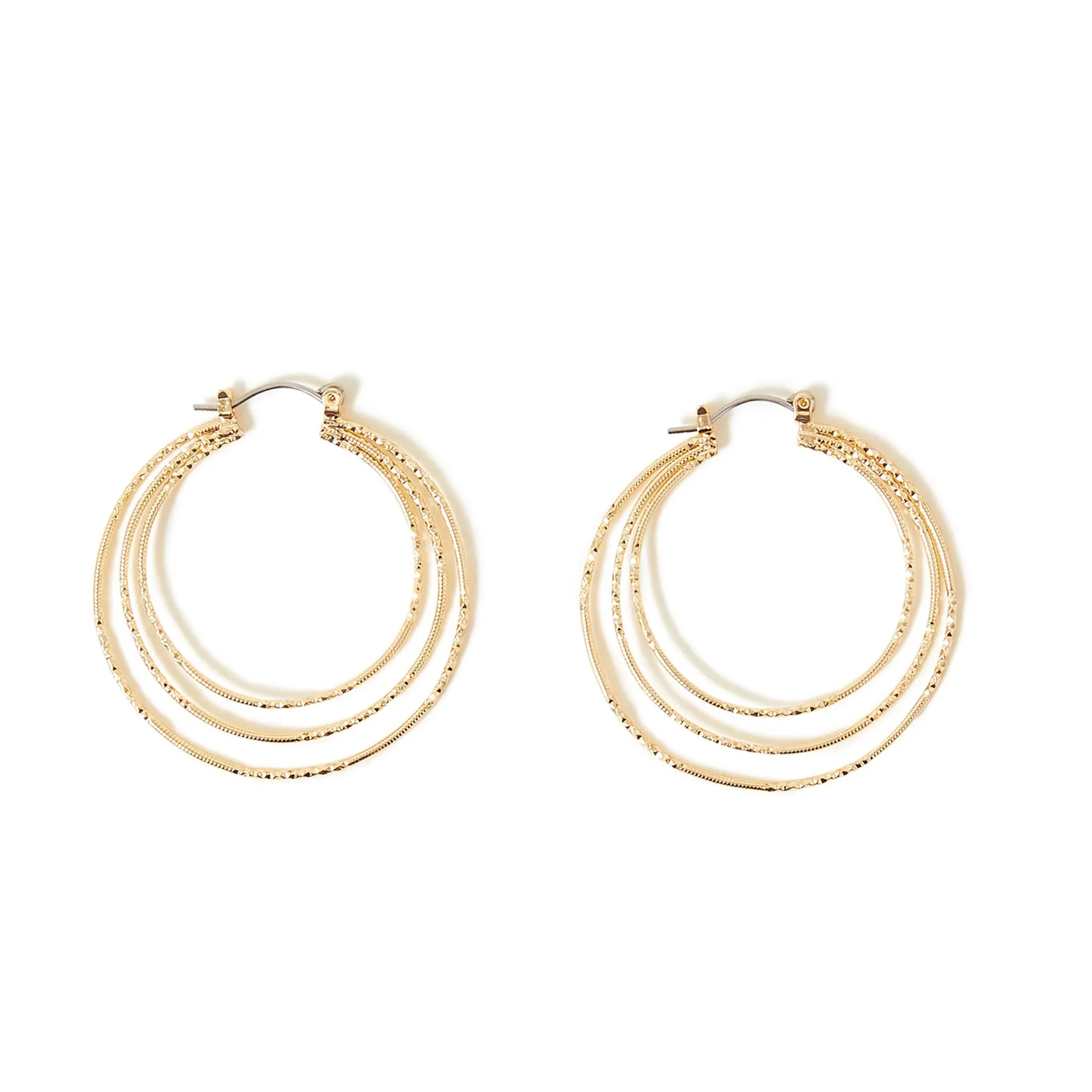 Accessorize London Women's  Delicate Layered Hoops