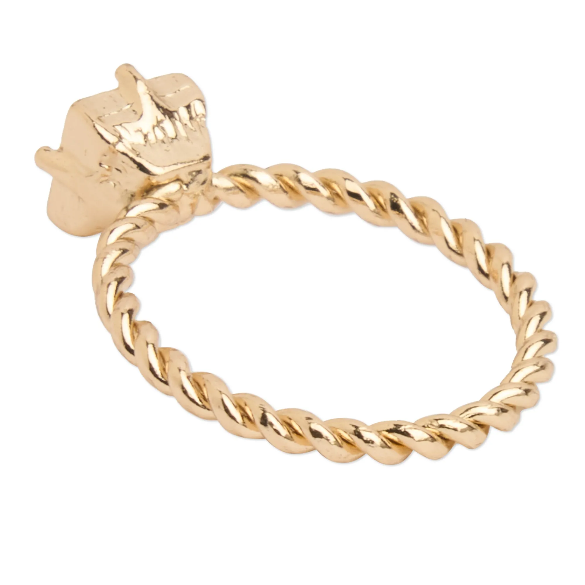 Accessorize London Women's Gold Crystal Ring Pack Small