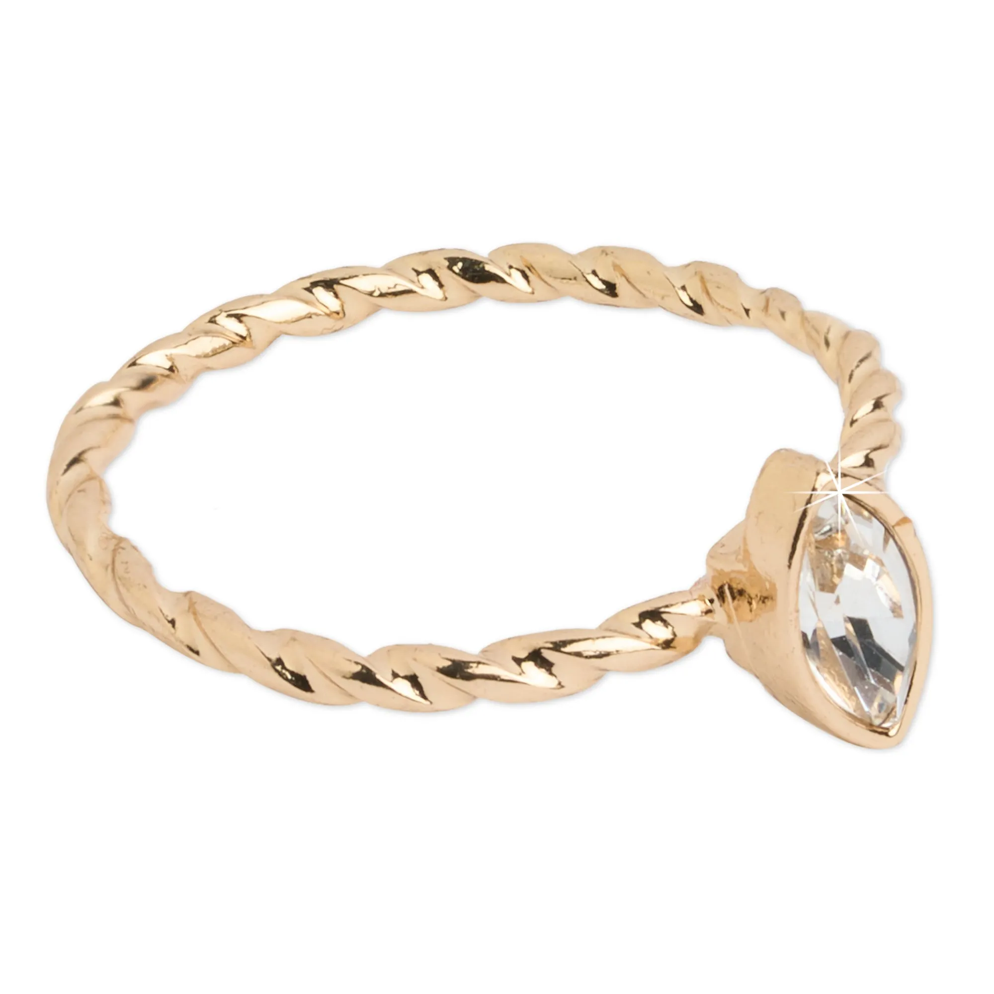 Accessorize London Women's Gold Crystal Ring Pack Small