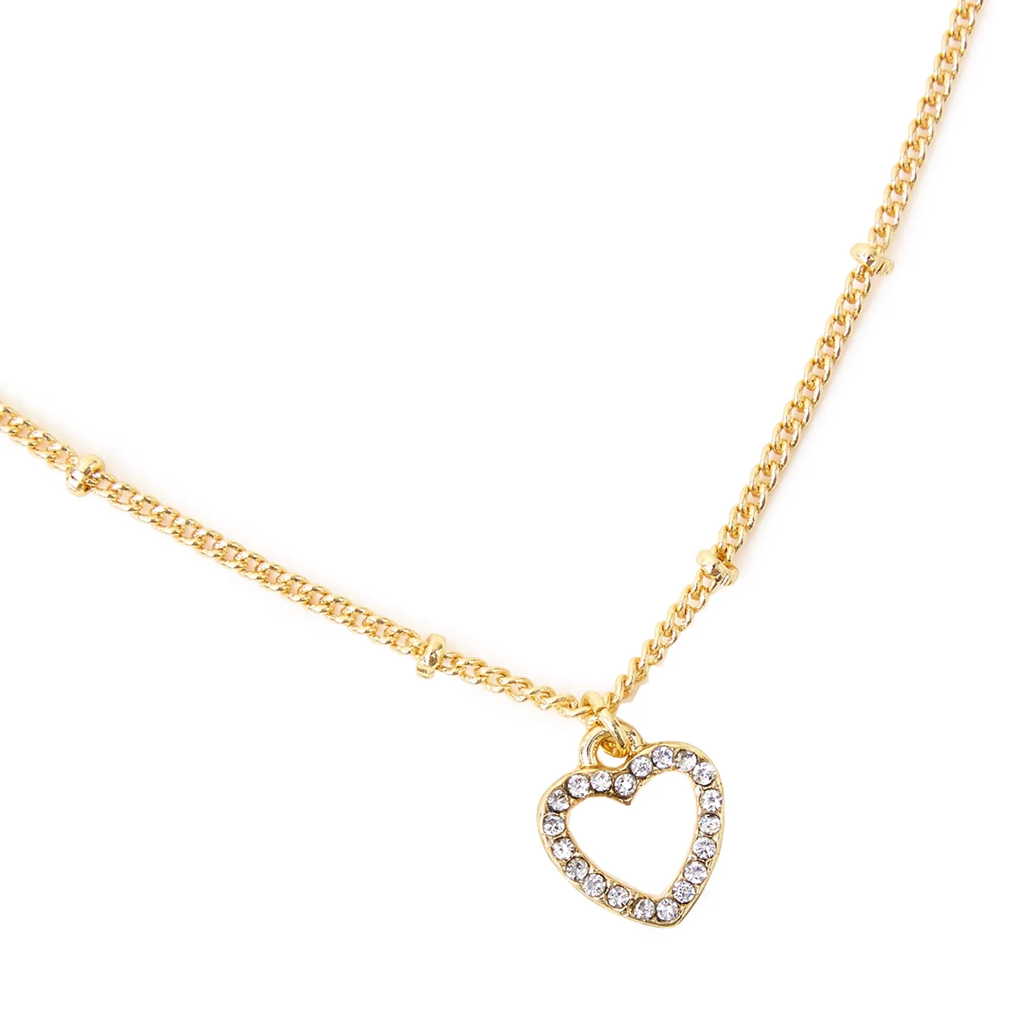 Accessorize London Women's  Gold Heart Pave Bracelet