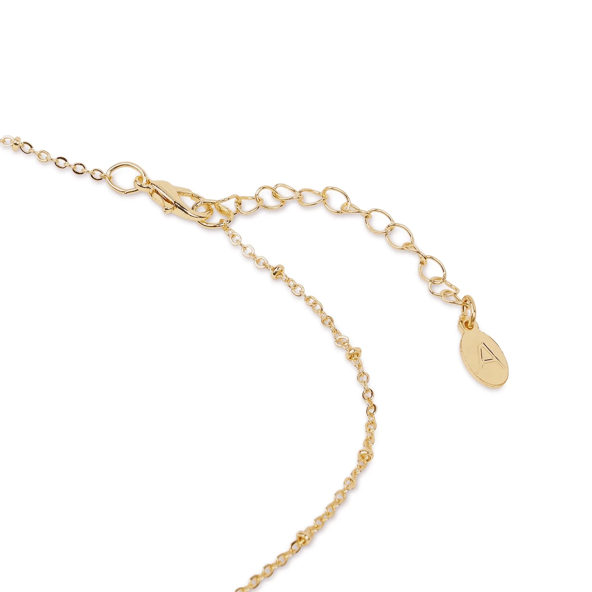 Accessorize London Women's Gold Moonstone Circle Leaf Pendant Necklace