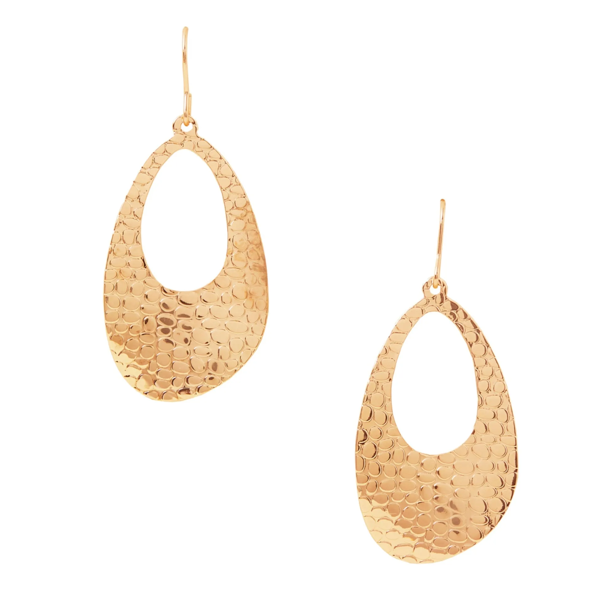 Accessorize London Women's Gold Oval Cut-Out Drop Earrings