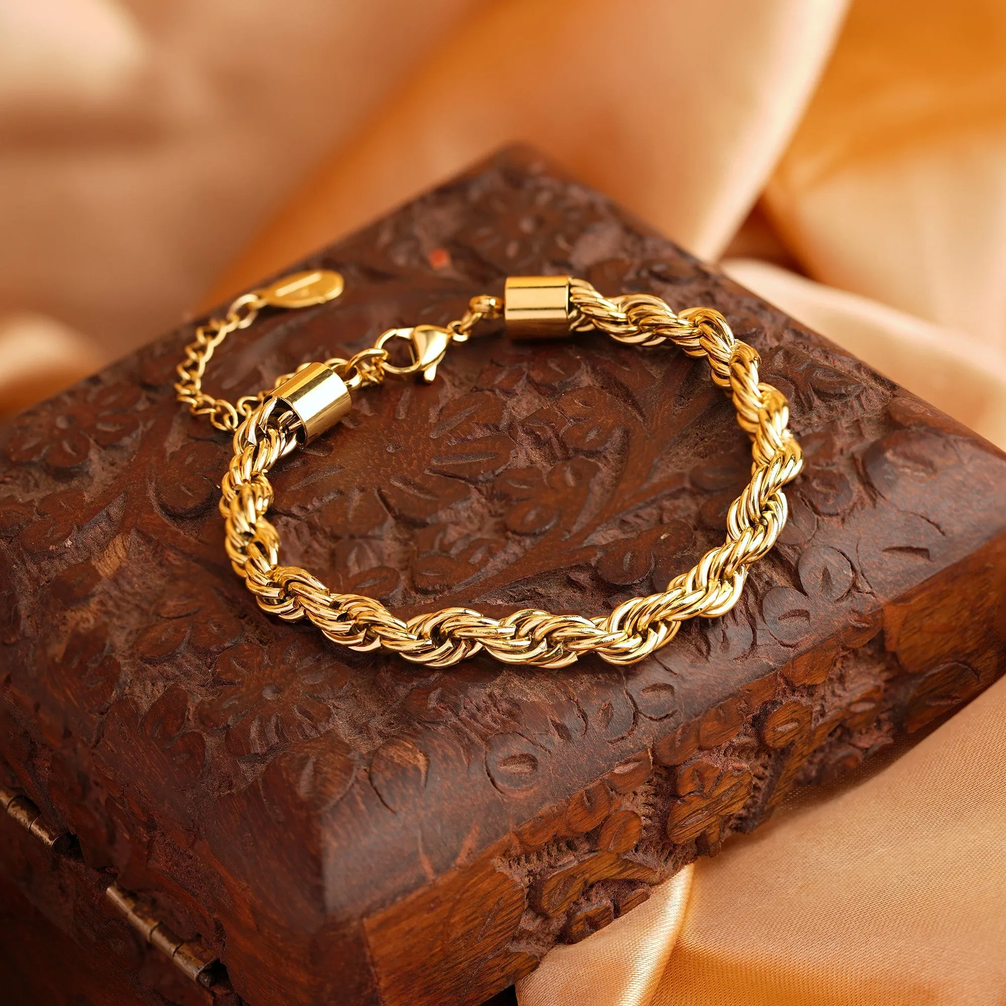 Accessorize London Women's Gold  Stainless Steel Twisted Chain Bracelet