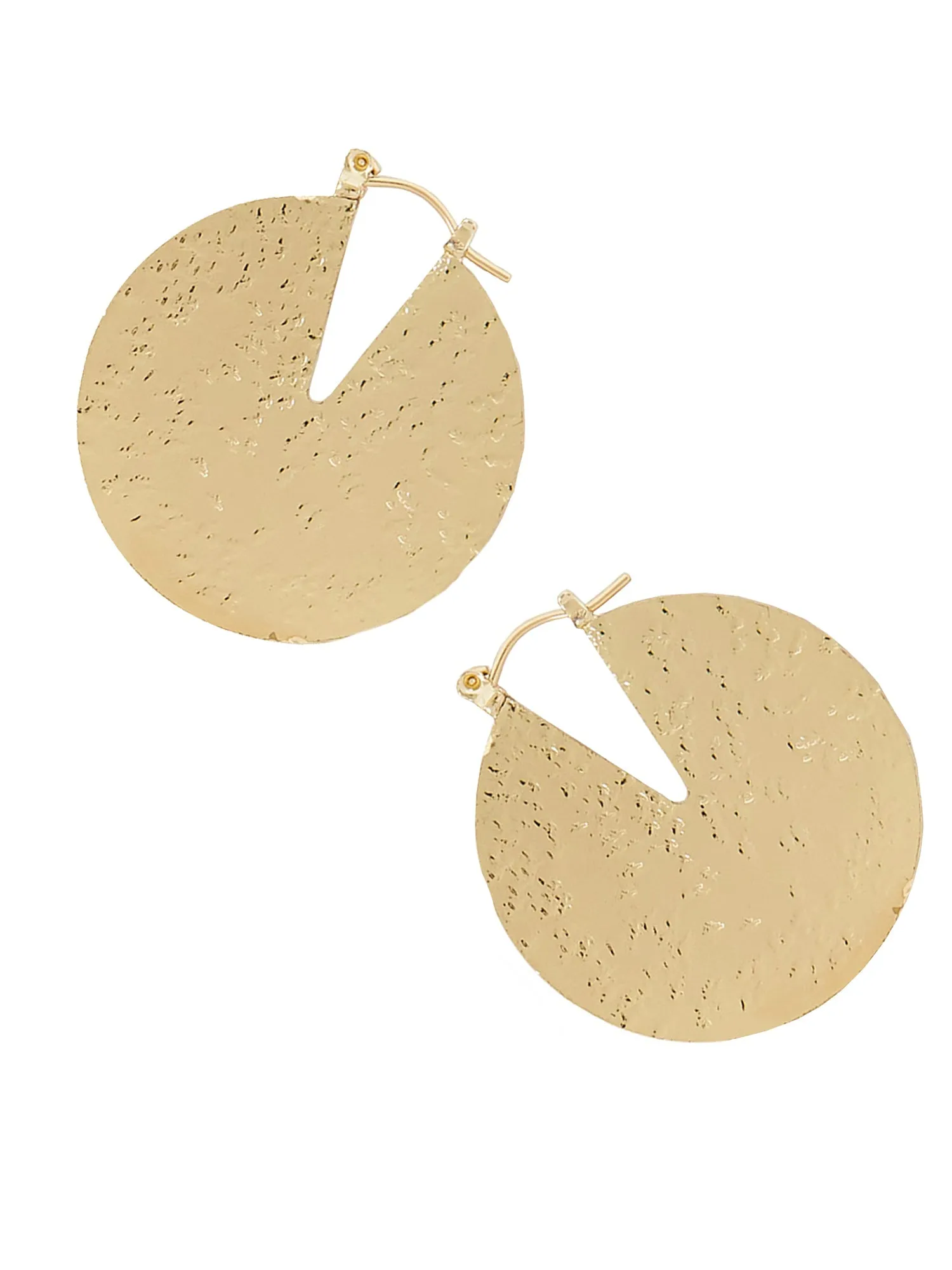 Accessorize London Women's Large Textured Disc Earrings