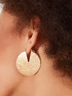 Accessorize London Women's Large Textured Disc Earrings