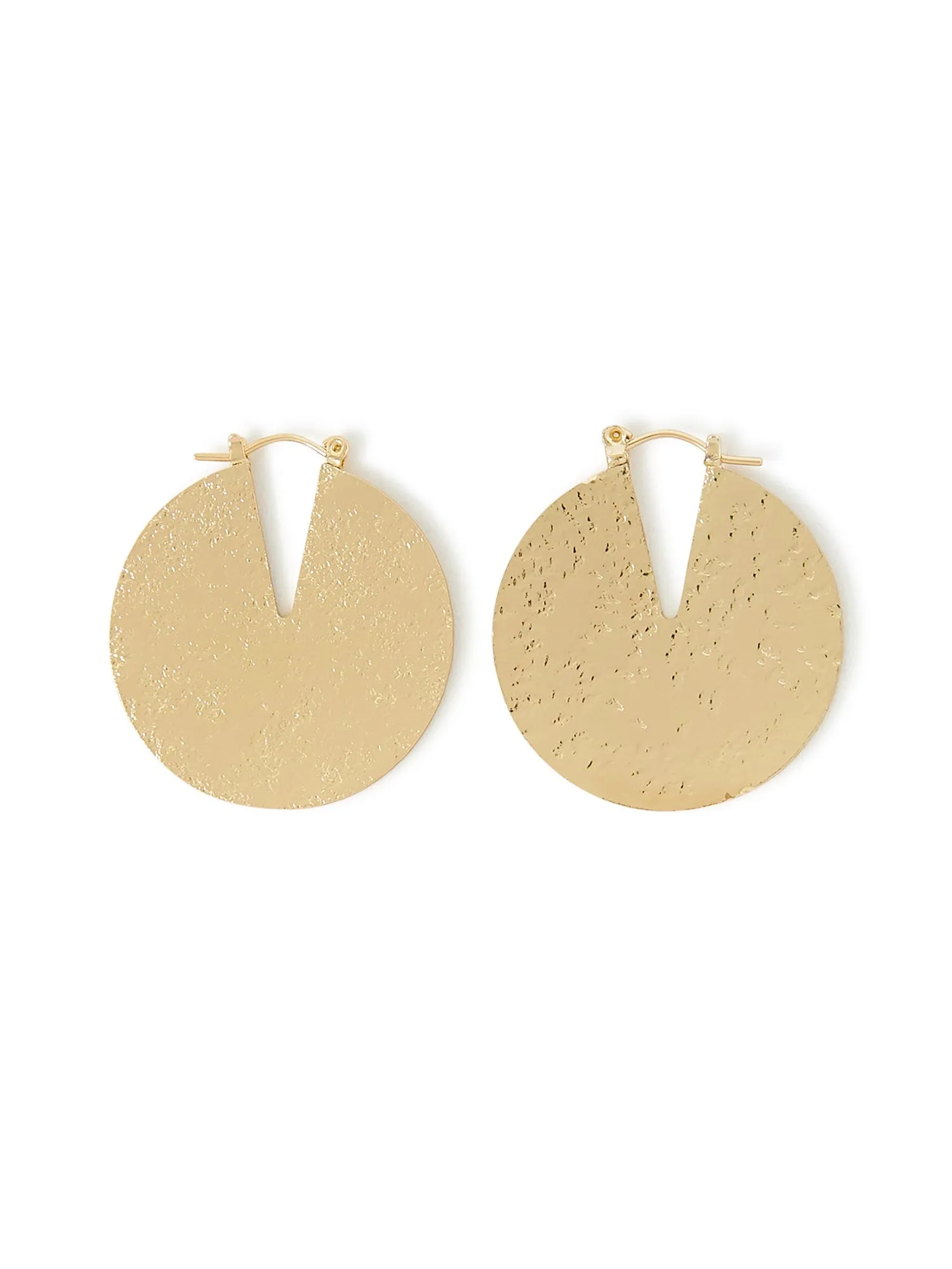 Accessorize London Women's Large Textured Disc Earrings