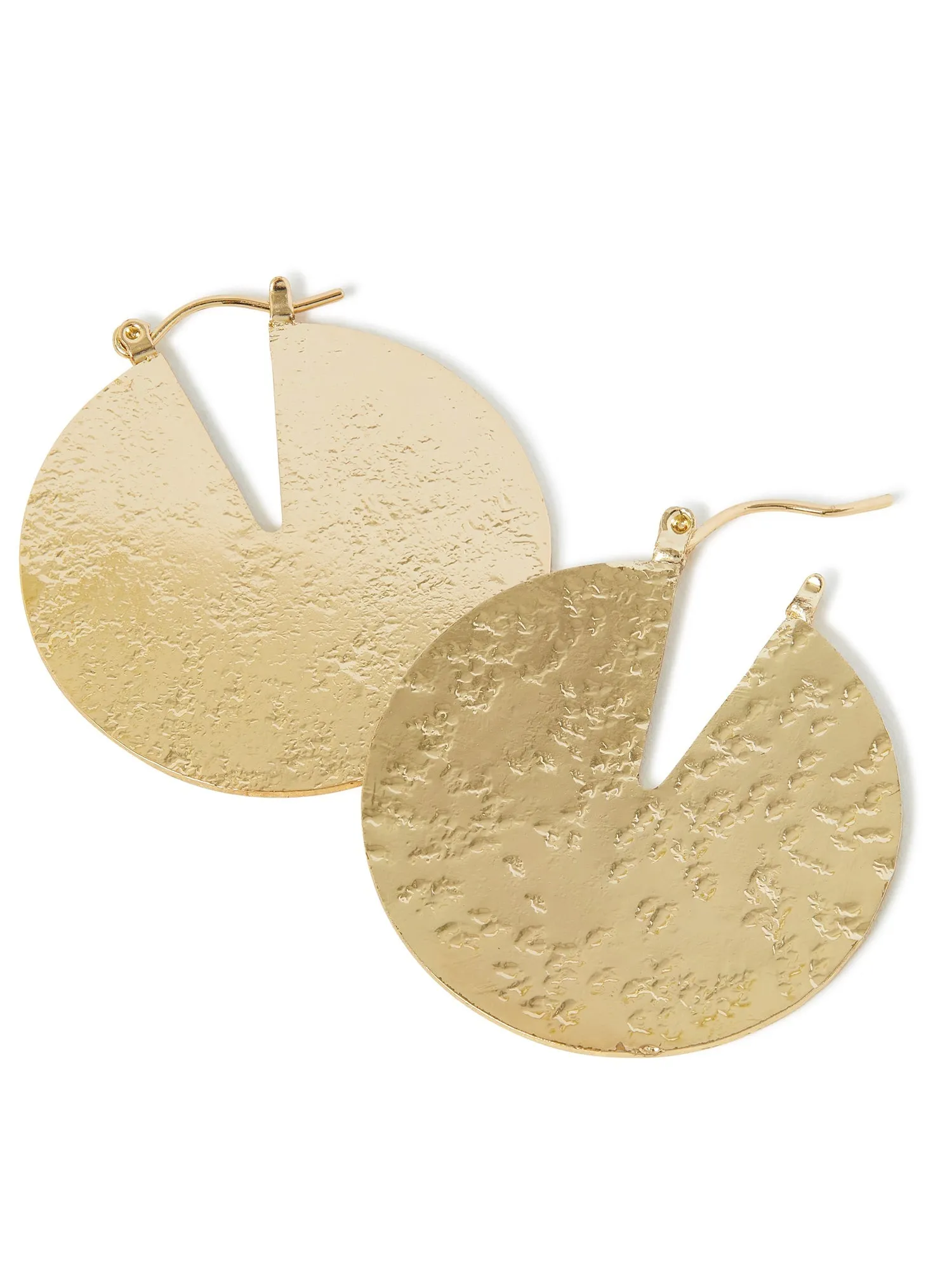 Accessorize London Women's Large Textured Disc Earrings