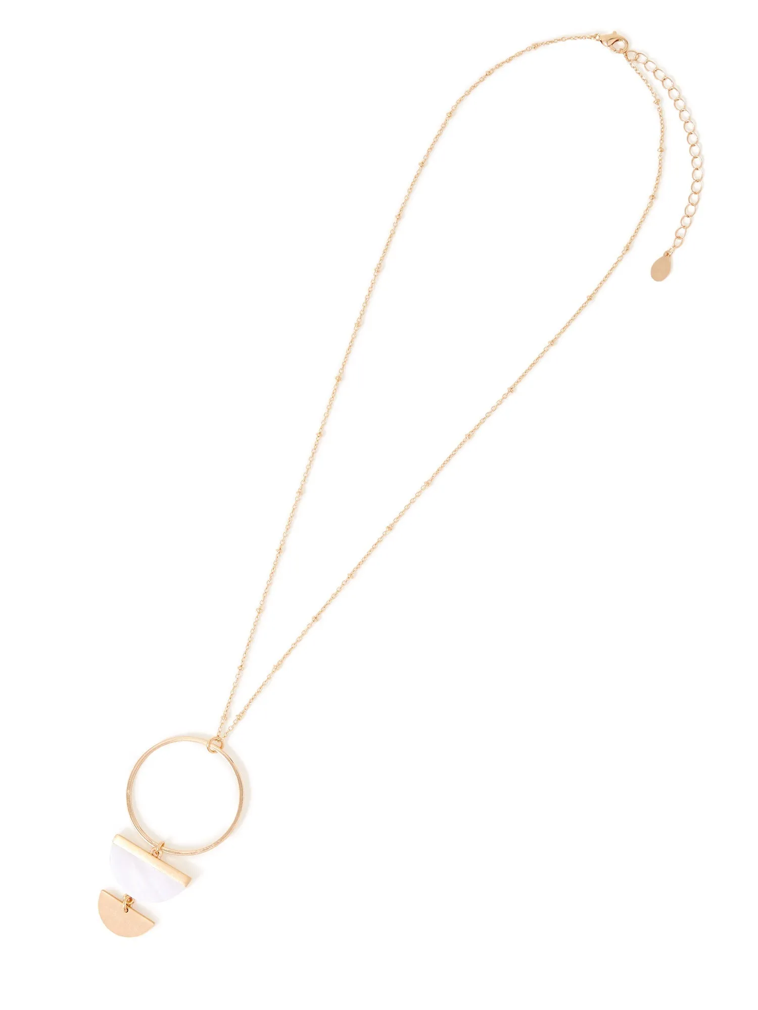 Accessorize London Women's Long Resin Half Moon Pedant Necklace