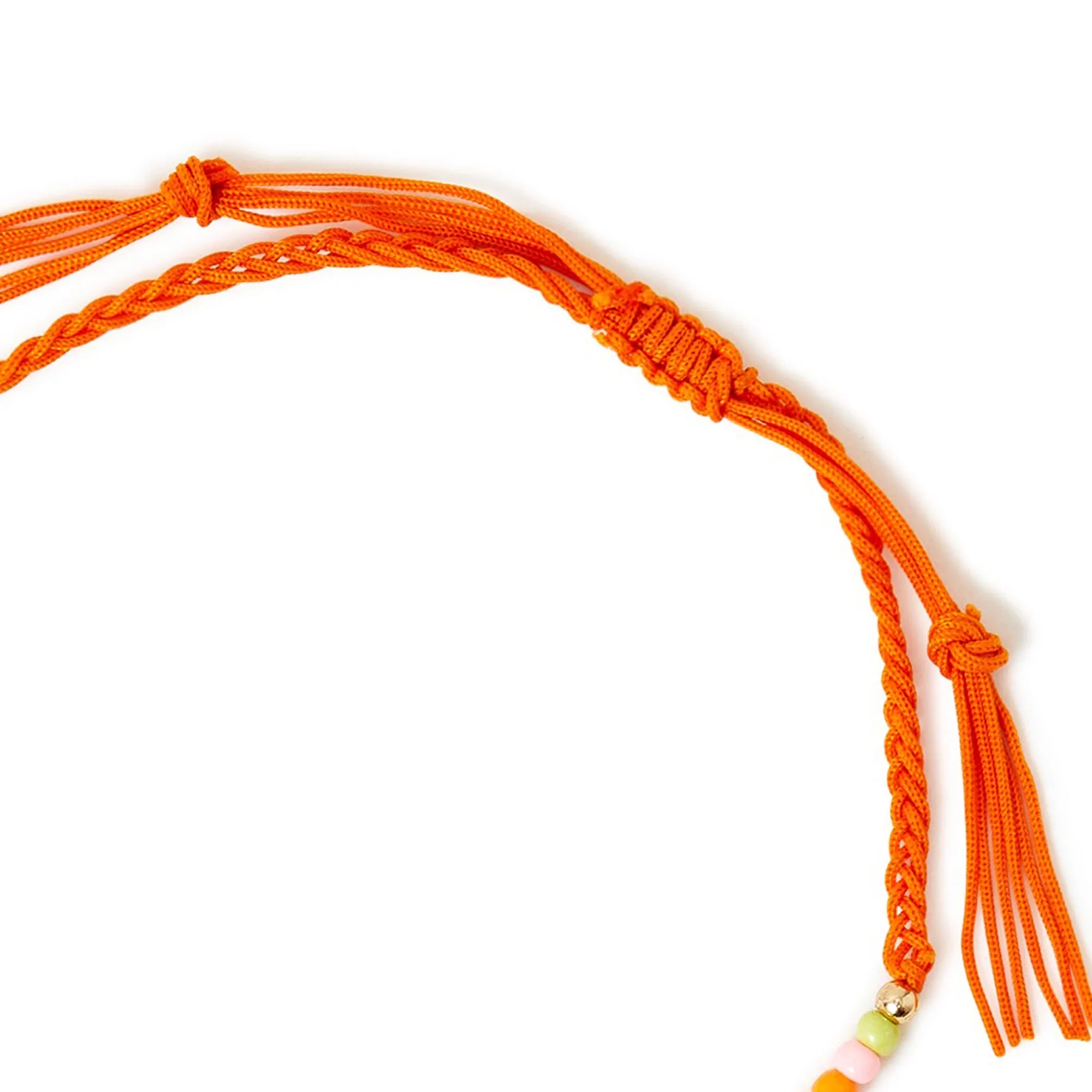 Accessorize London Women's Orange Bead And Pearl Friendship Anklet