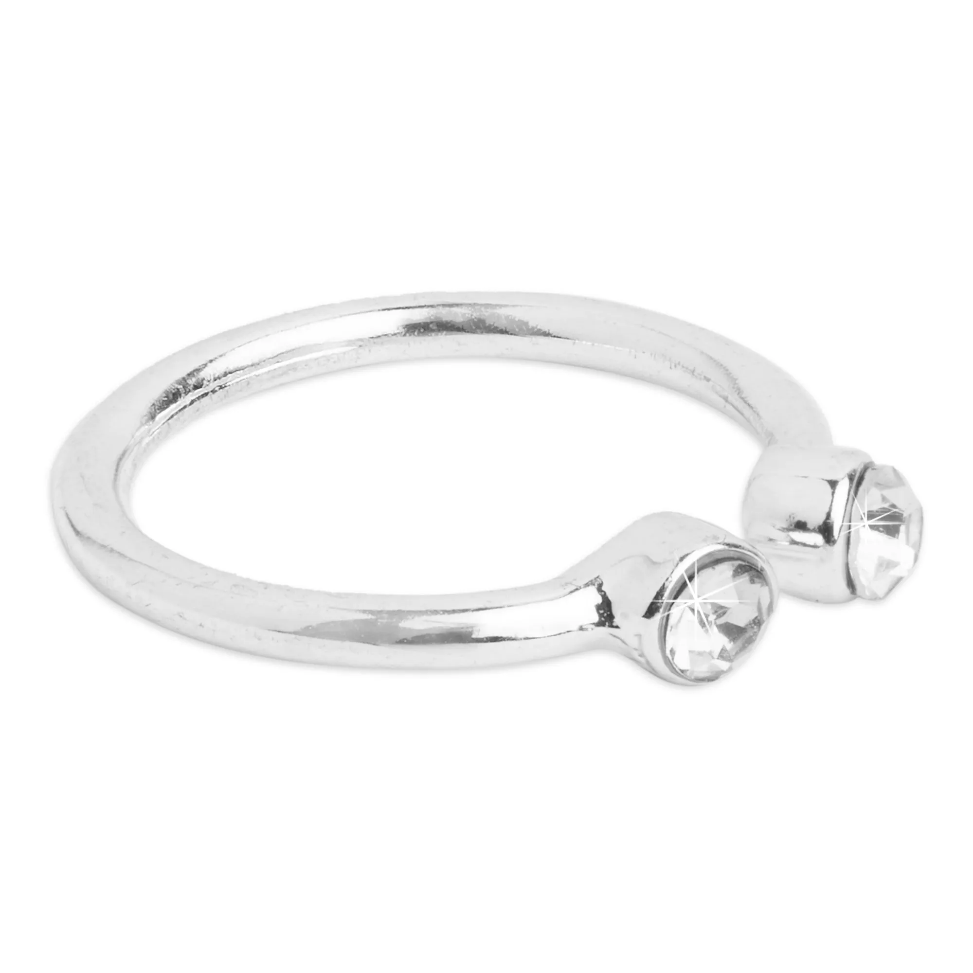 Accessorize London Women's Silver Crystal Ring Pack Of 12 Small