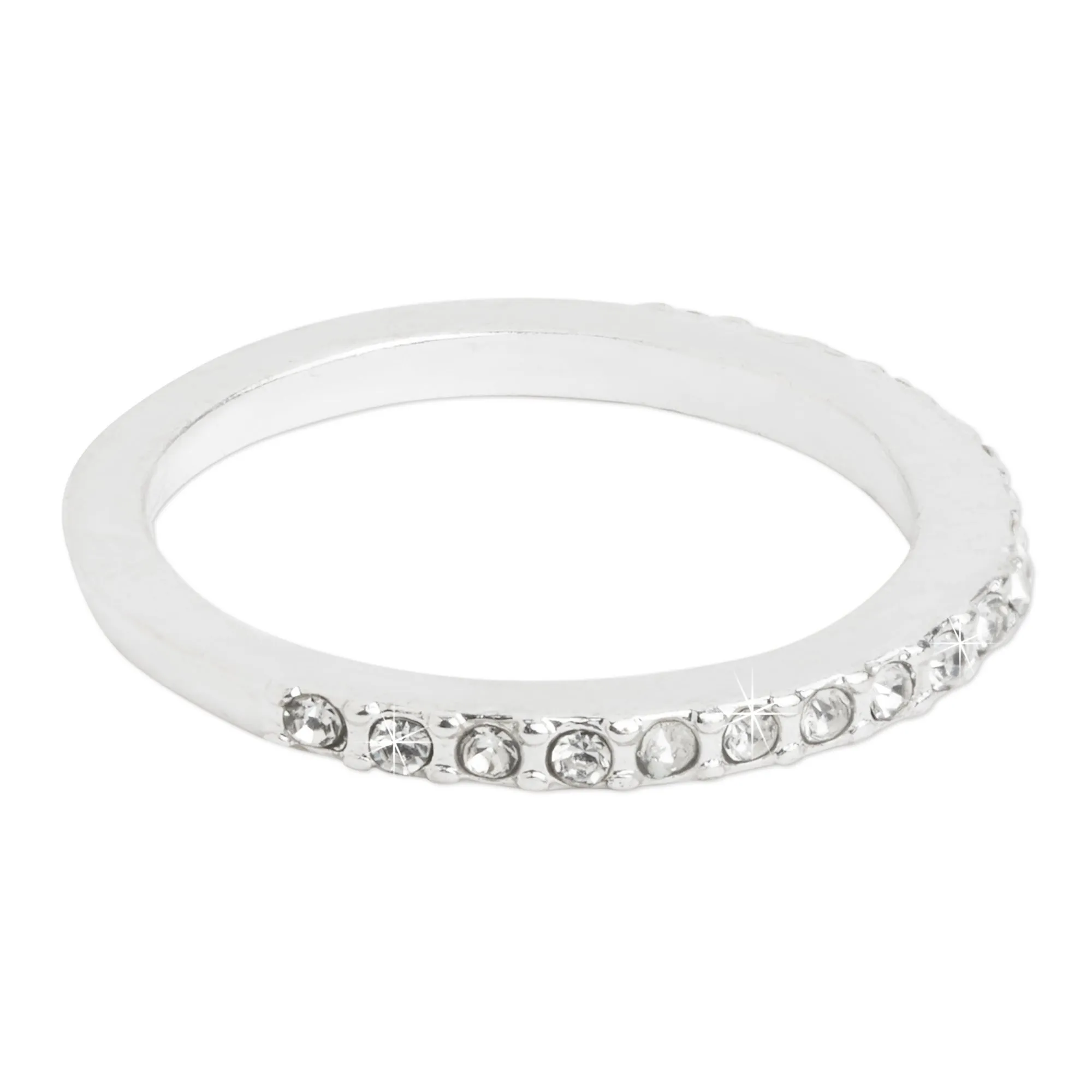 Accessorize London Women's Silver Crystal Ring Pack Of 12 Small