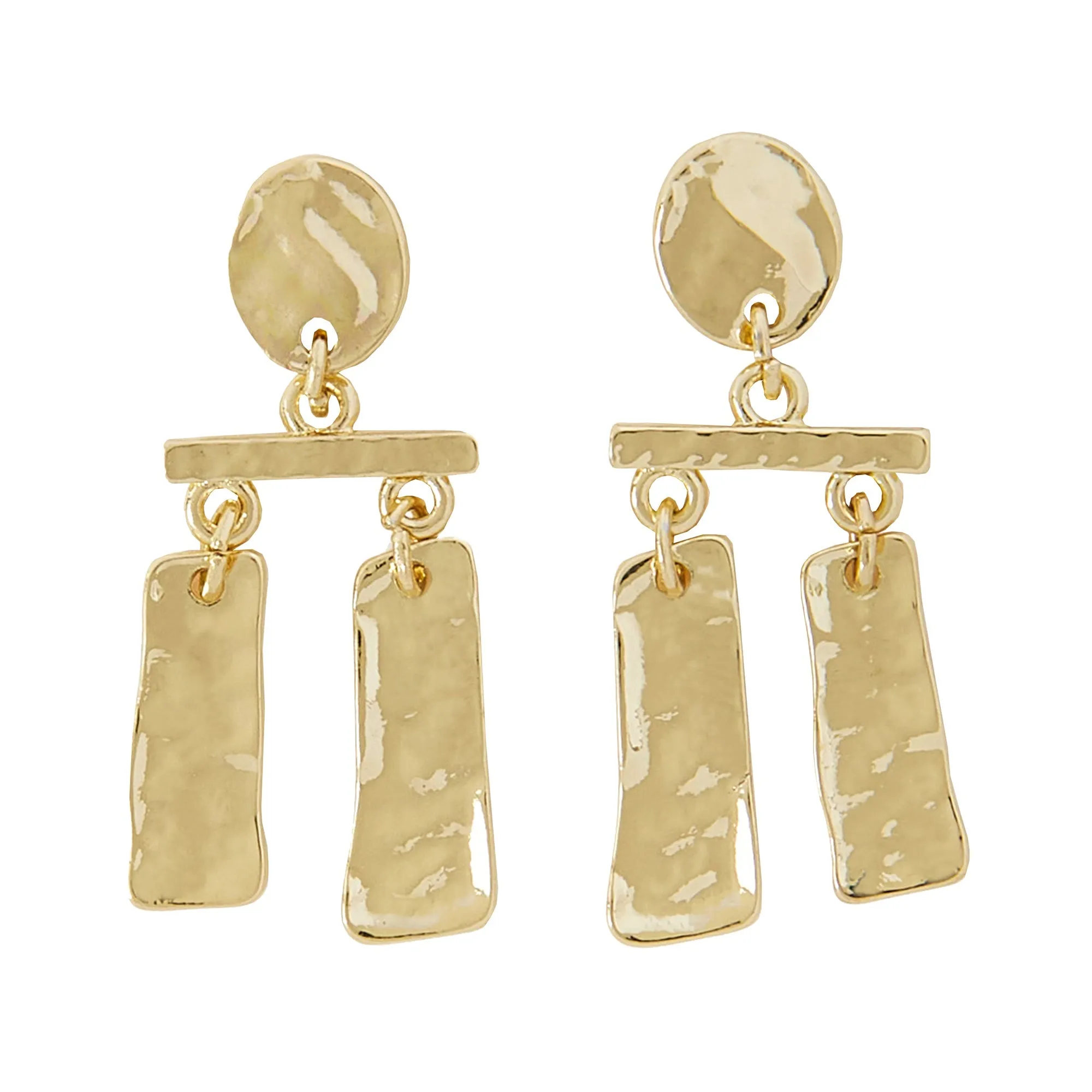 Accessorize London Women's Textured Oblong Short Drop Earrings