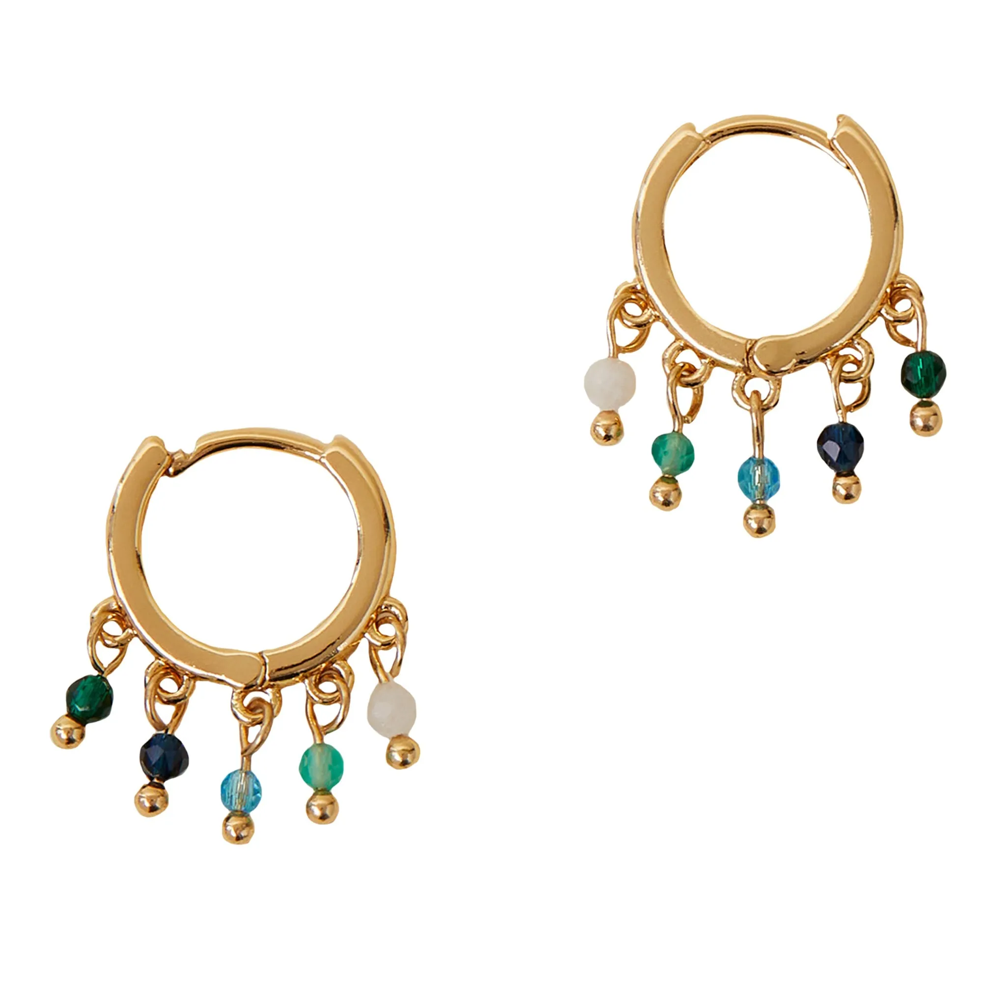 Accessorize London Women's Z Real Gold-Plated Charm Bead Hoops Earrings