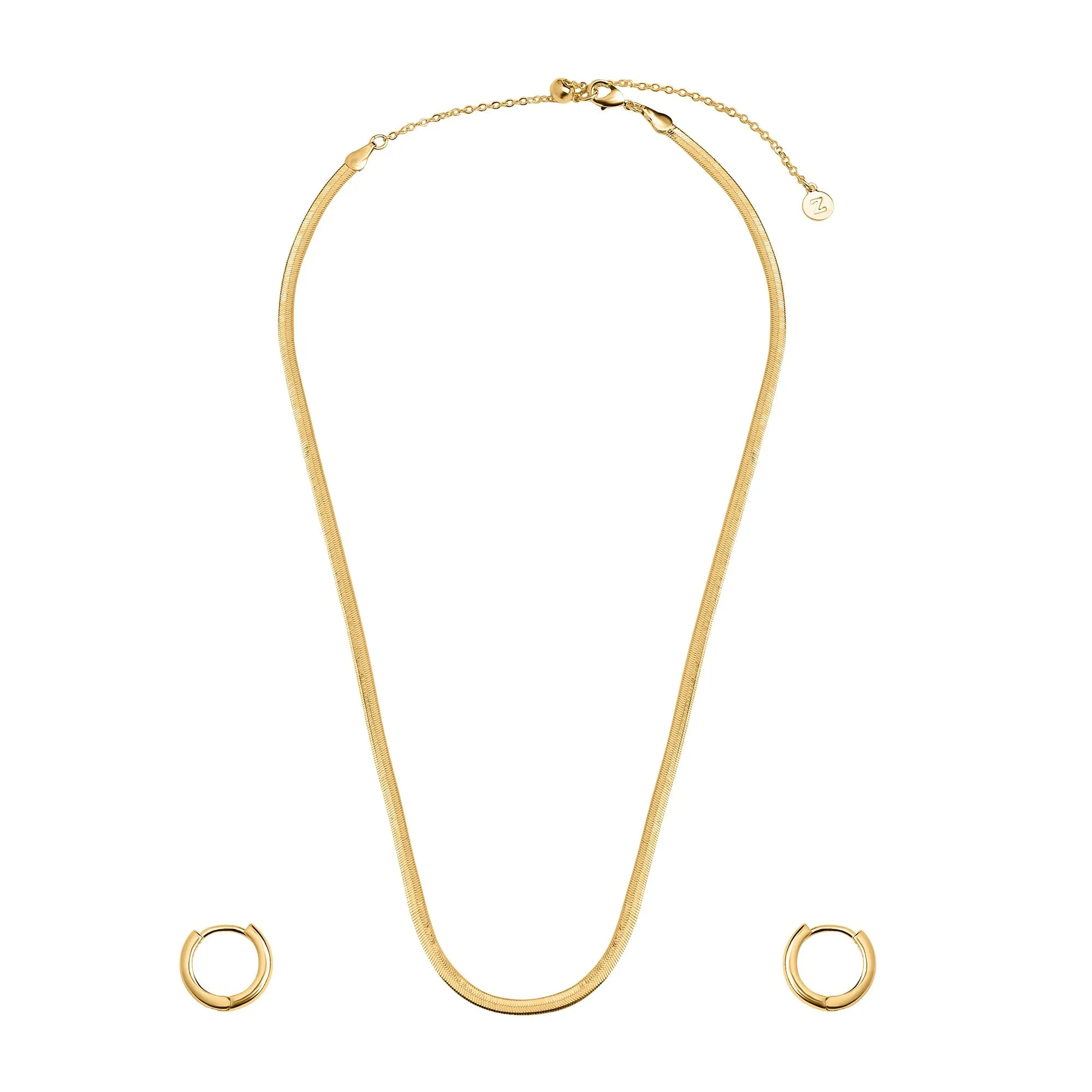 Accessorize London Women's Z Real Gold Plated Omega Chain And Hoops Christmas Cracker