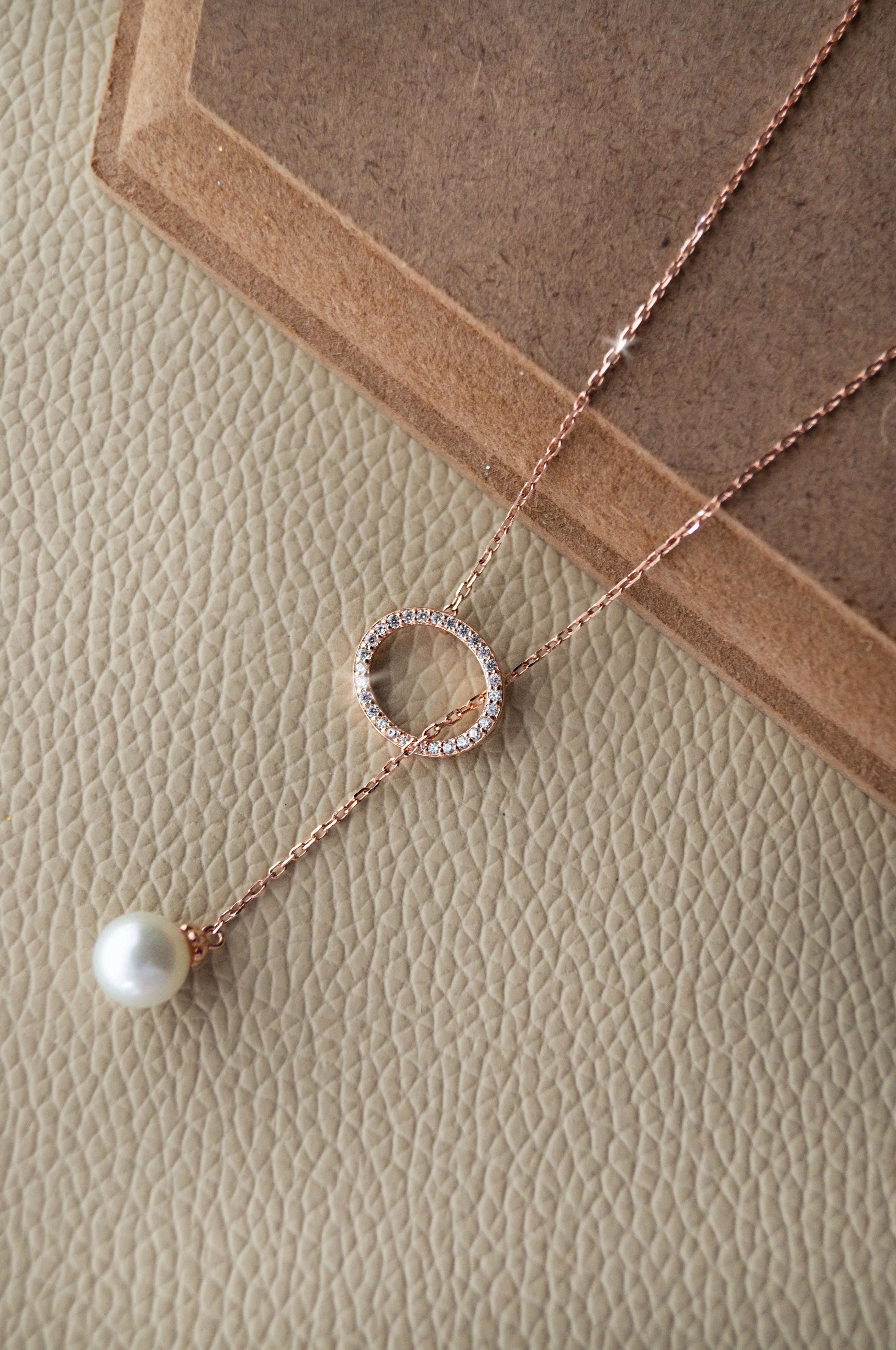 Adjustable Pearl With Circle Sterling Silver Lariat Necklace