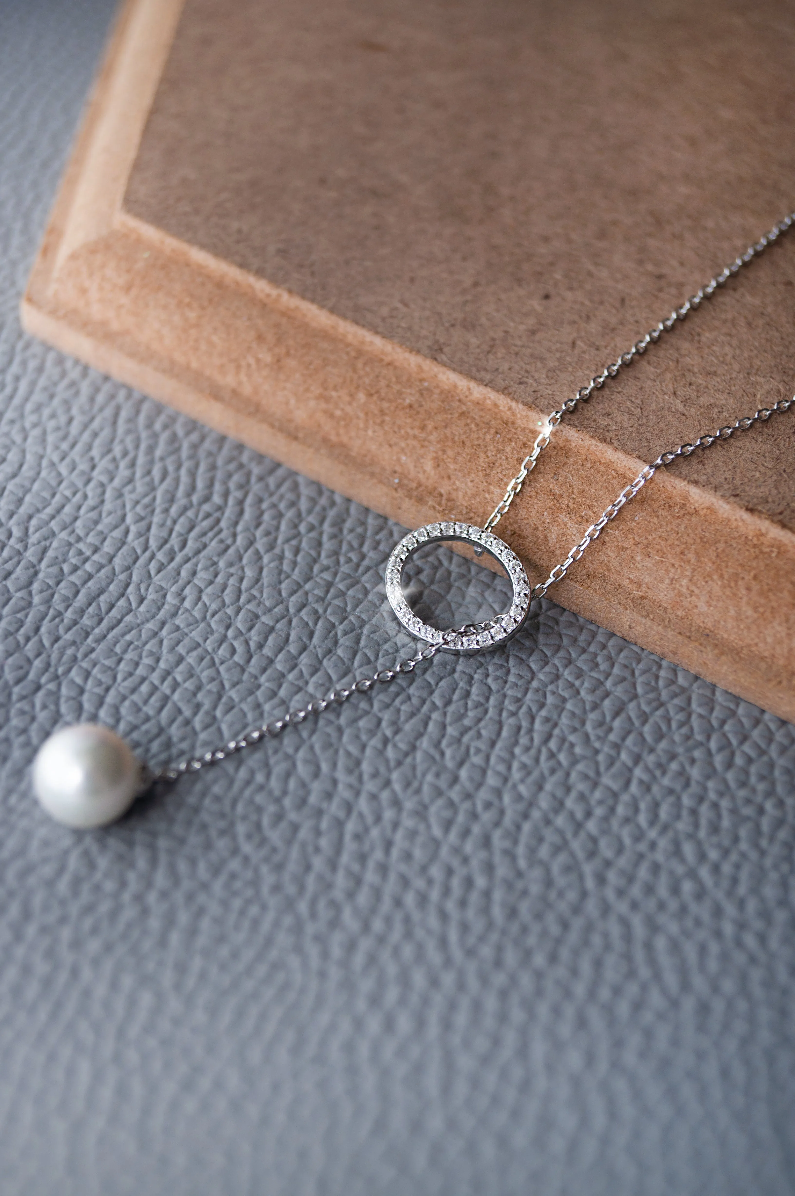 Adjustable Pearl With Circle Sterling Silver Lariat Necklace