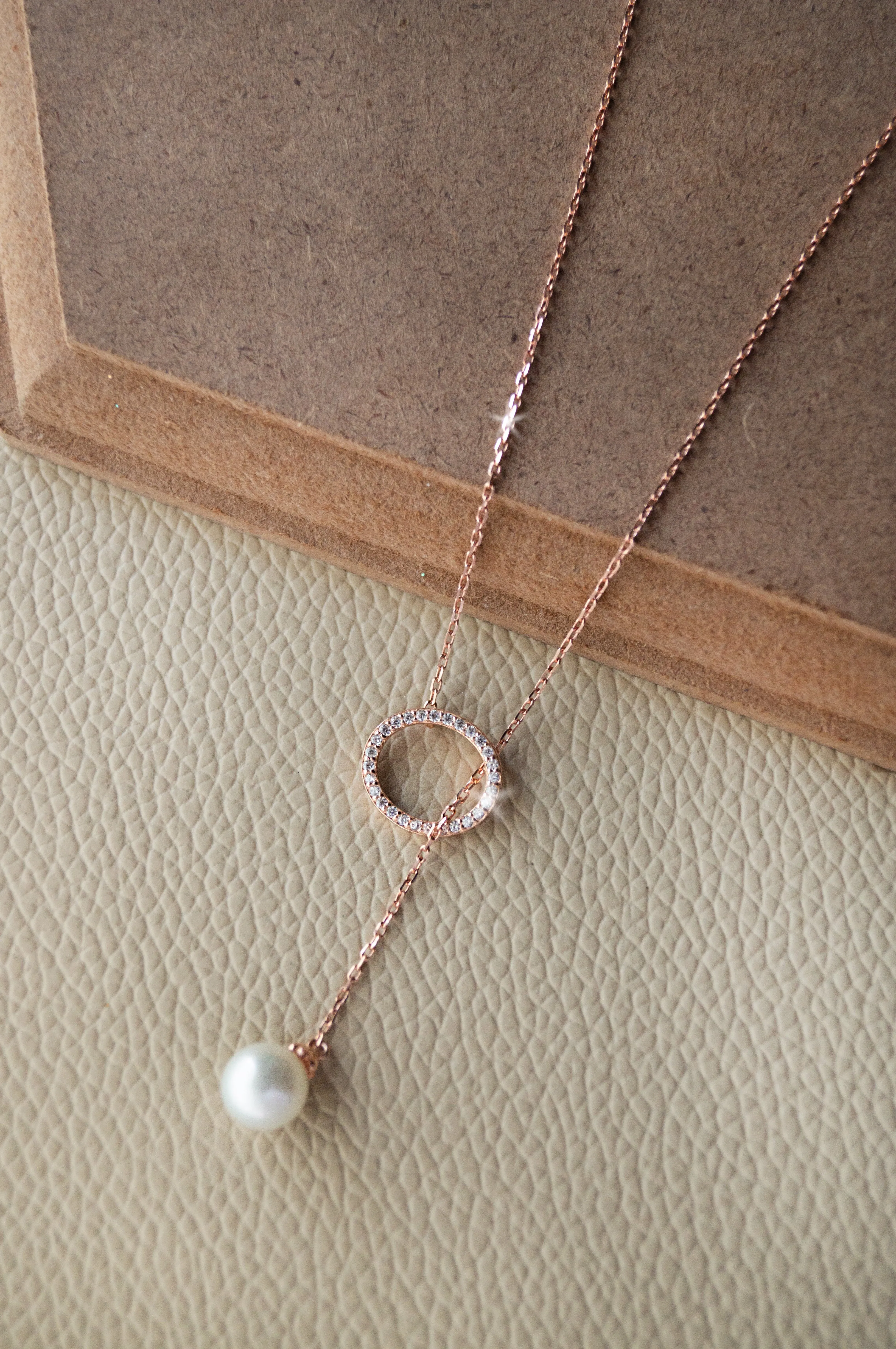 Adjustable Pearl With Circle Sterling Silver Lariat Necklace