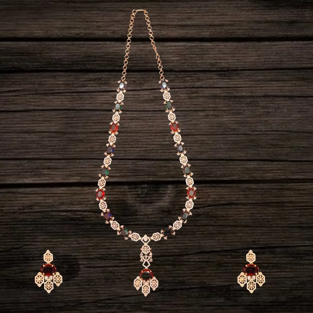 American Diamonds Long Necklace Set By Asp Fashion Jewellery