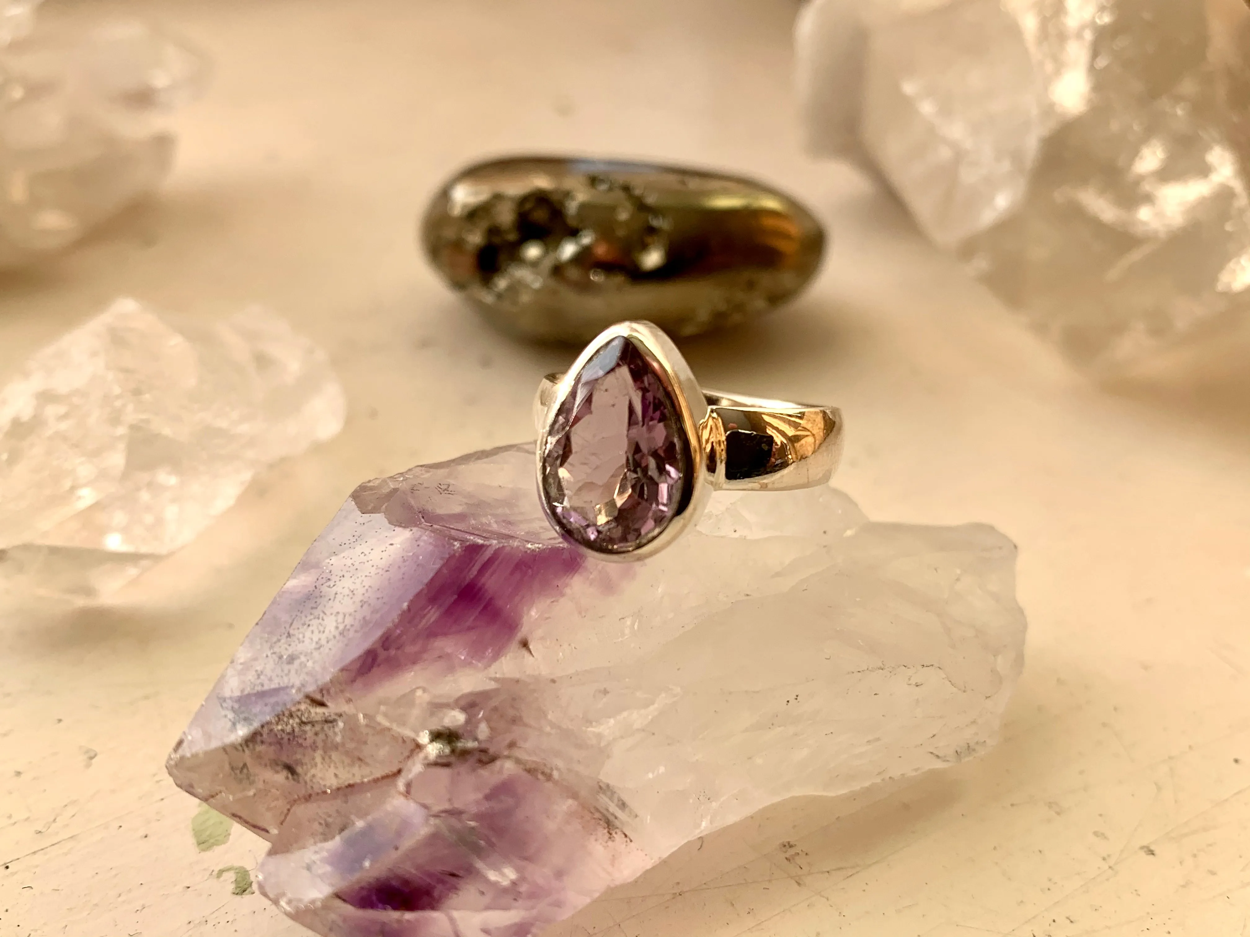 Amethyst Sabina Ring - Teardrop