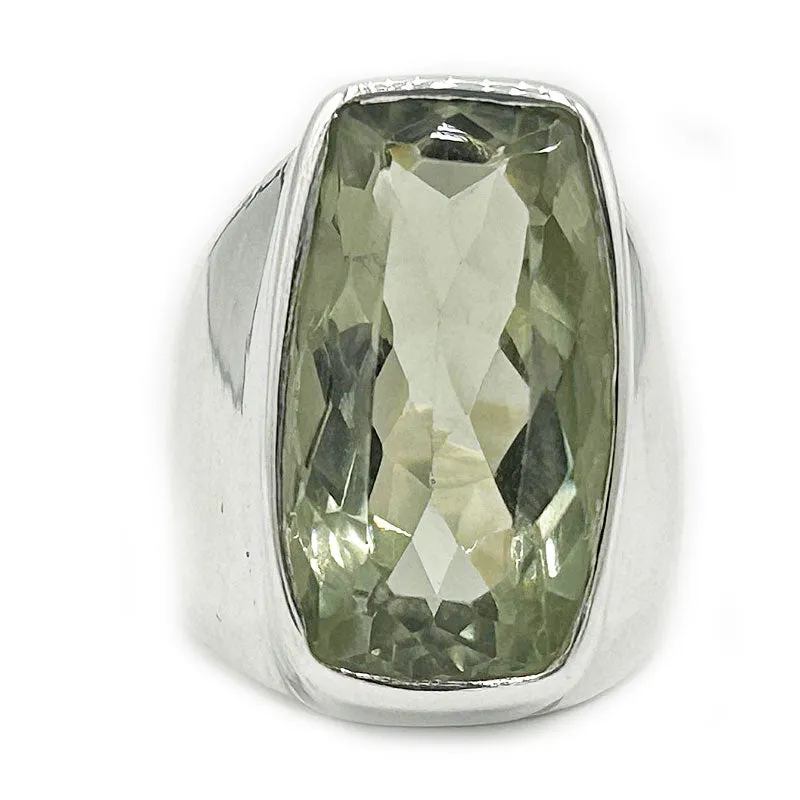 Aranya Green Amethyst Rectangle Ring