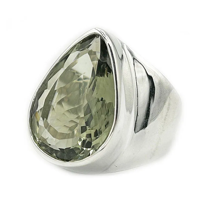 Aranya Green Amethyst Teardrop Ring