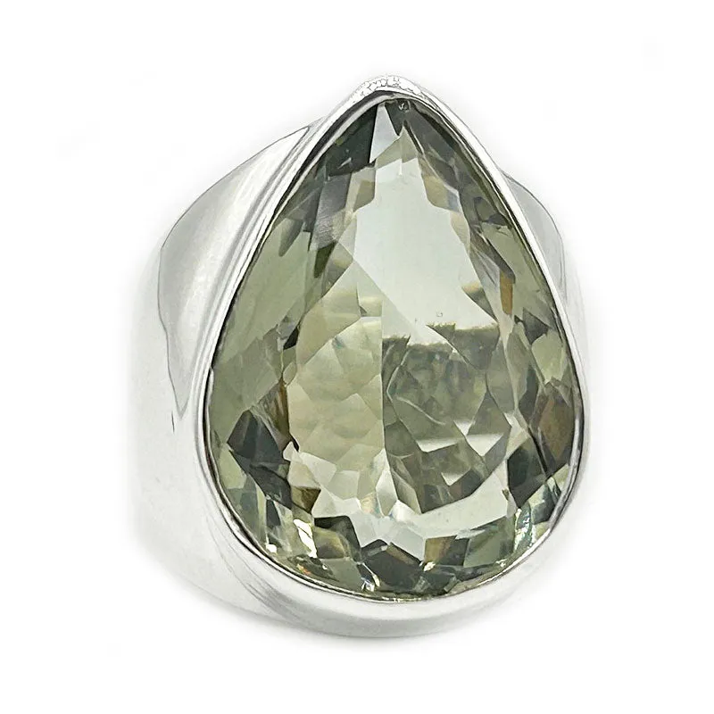 Aranya Green Amethyst Teardrop Ring