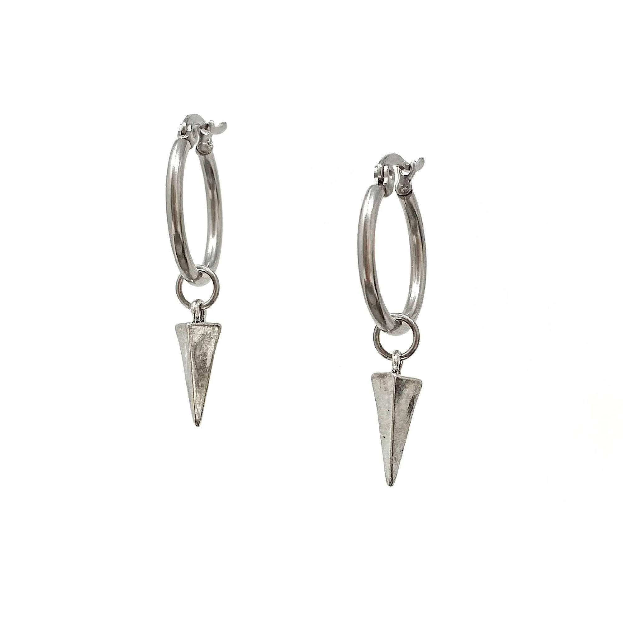 ARLYSS silver spike hoop earrings