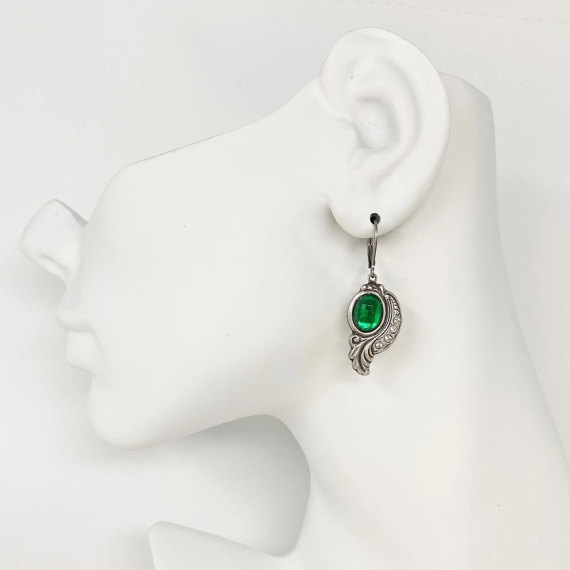 AUGUSTINE Art Nouveau emerald earrings