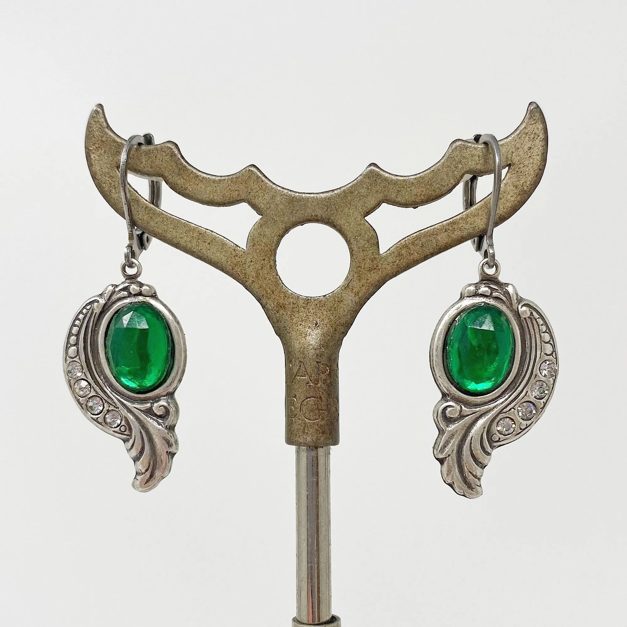 AUGUSTINE Art Nouveau emerald earrings