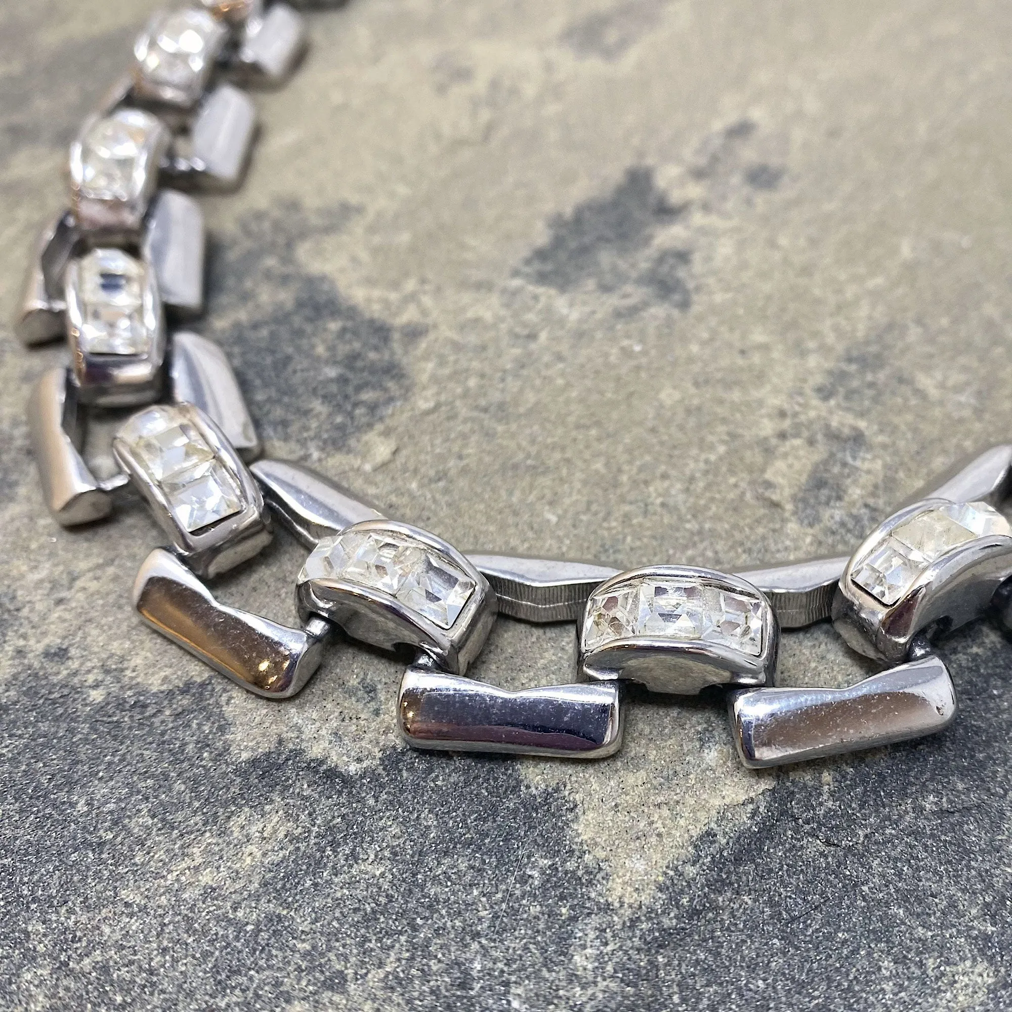 AVONDALE silver rhinestone chain necklace