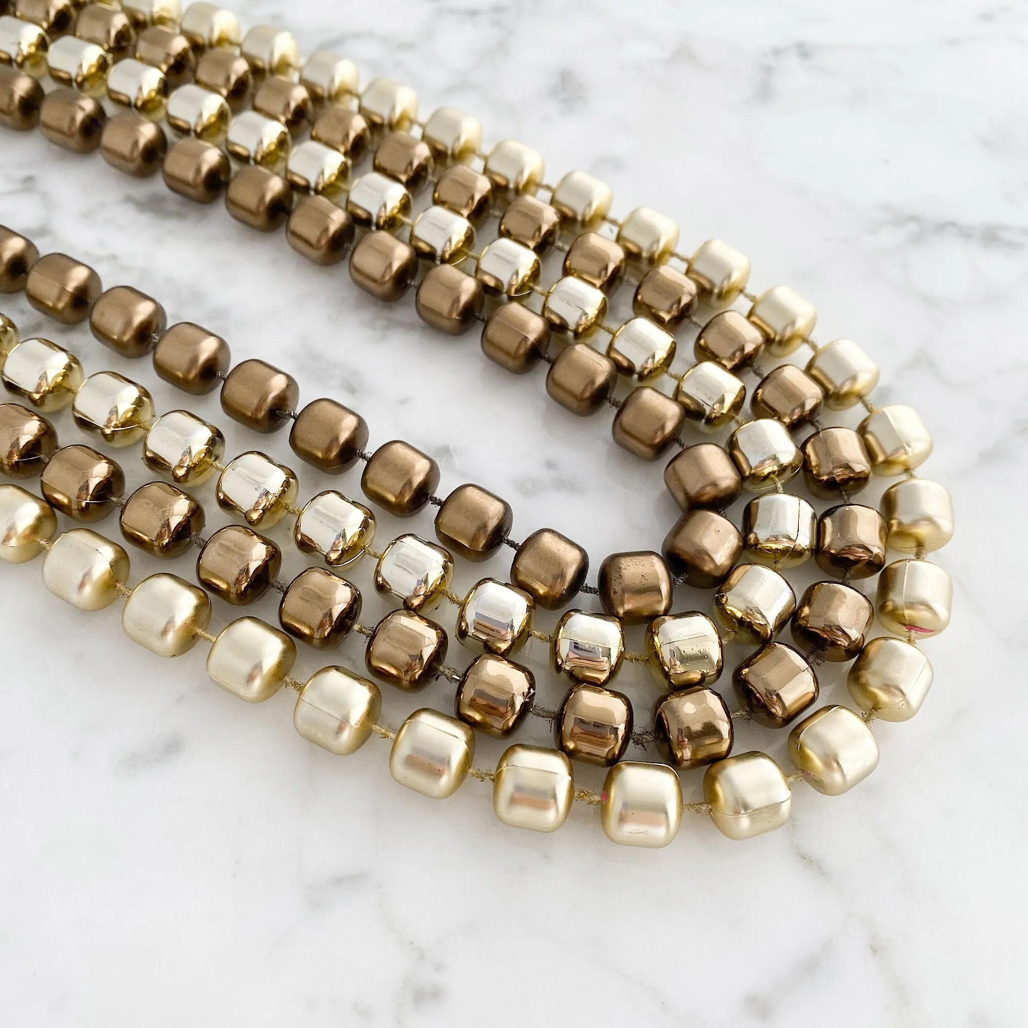 BIANCA gold and taupe statement necklace